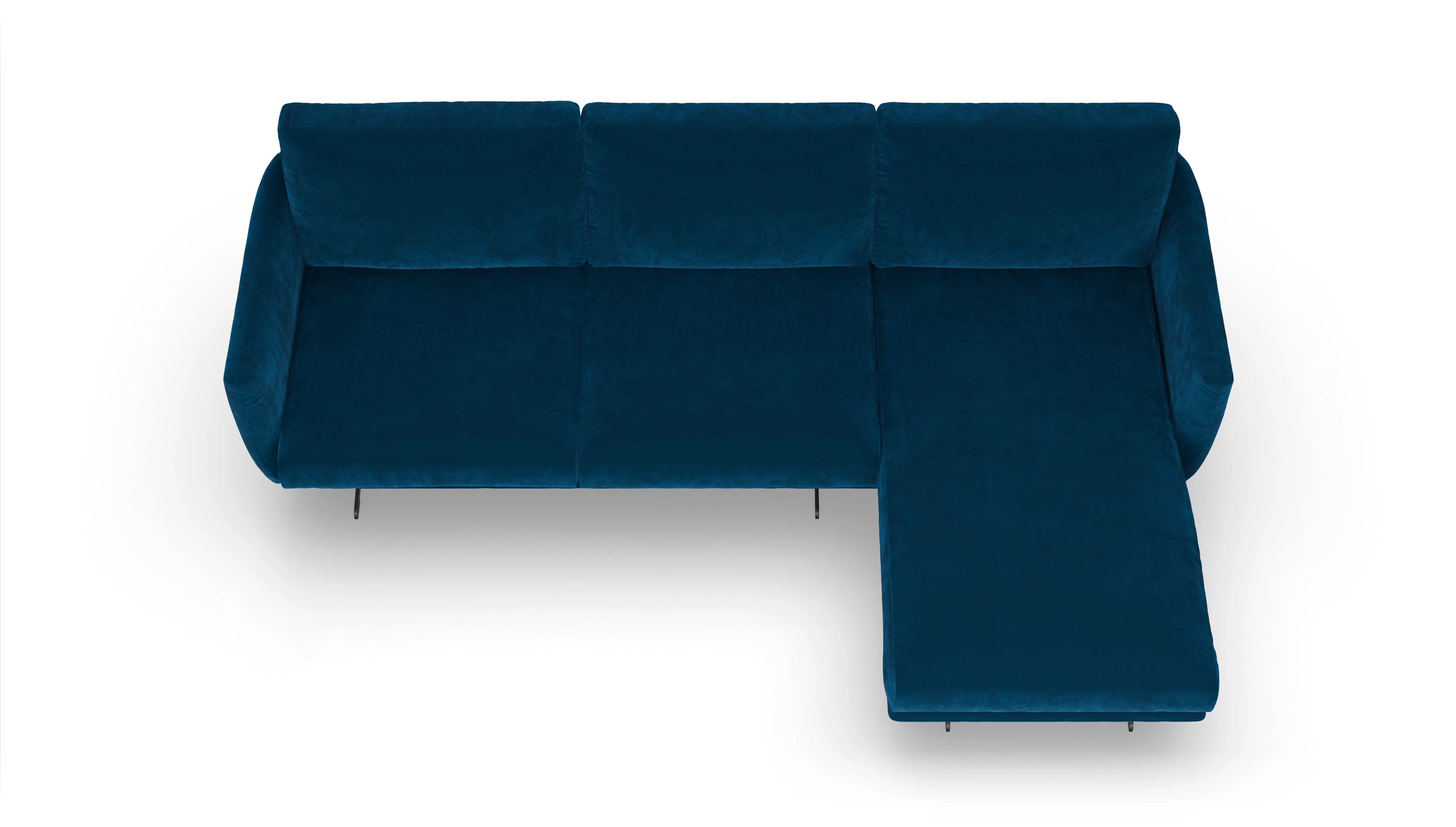 Ansicht des Produktes Boteri Sofa mit Rec rechts in Samt blau