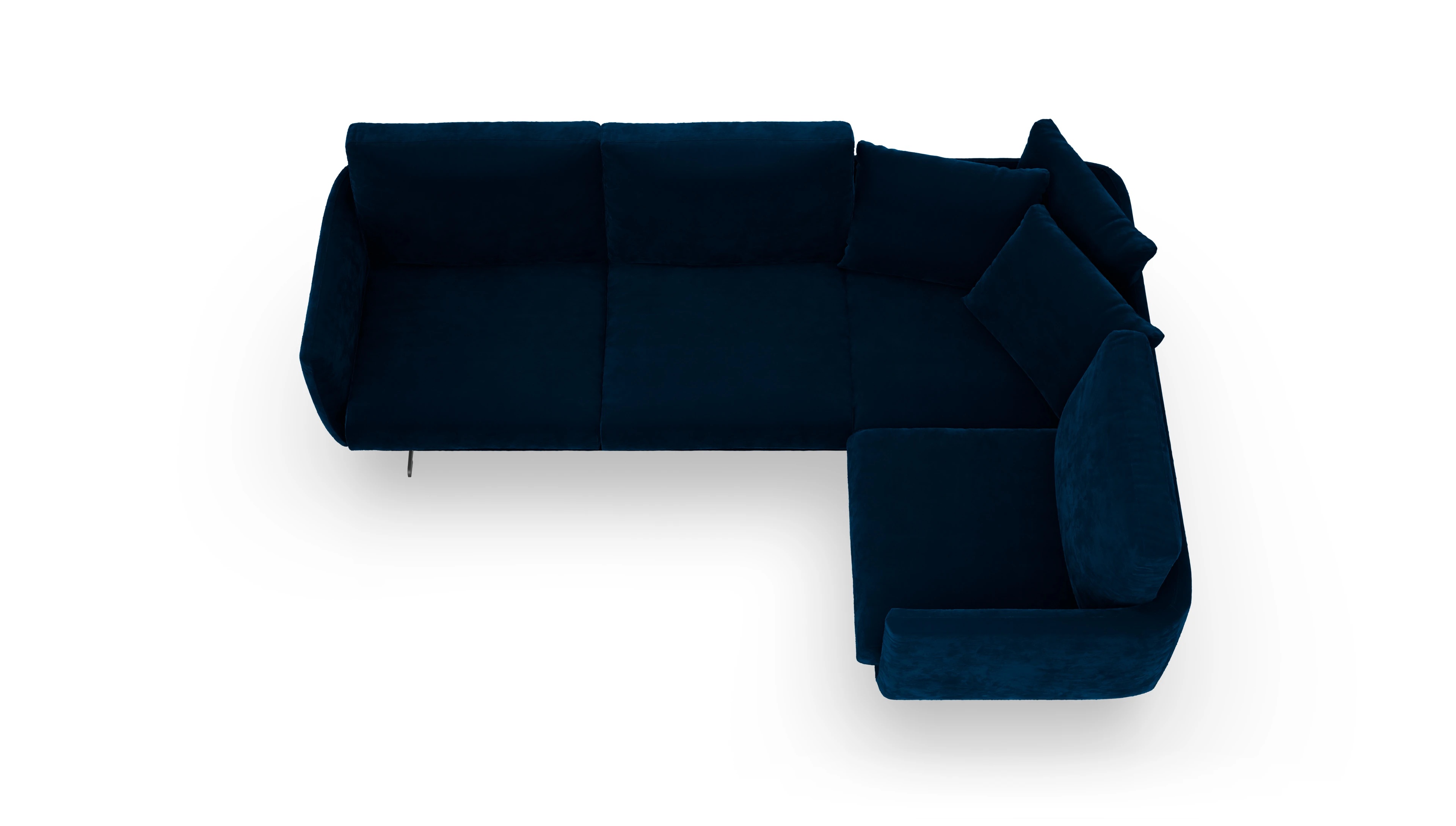 Ansicht des Produktes Boteri Ecksofa Rechts in Samt blau