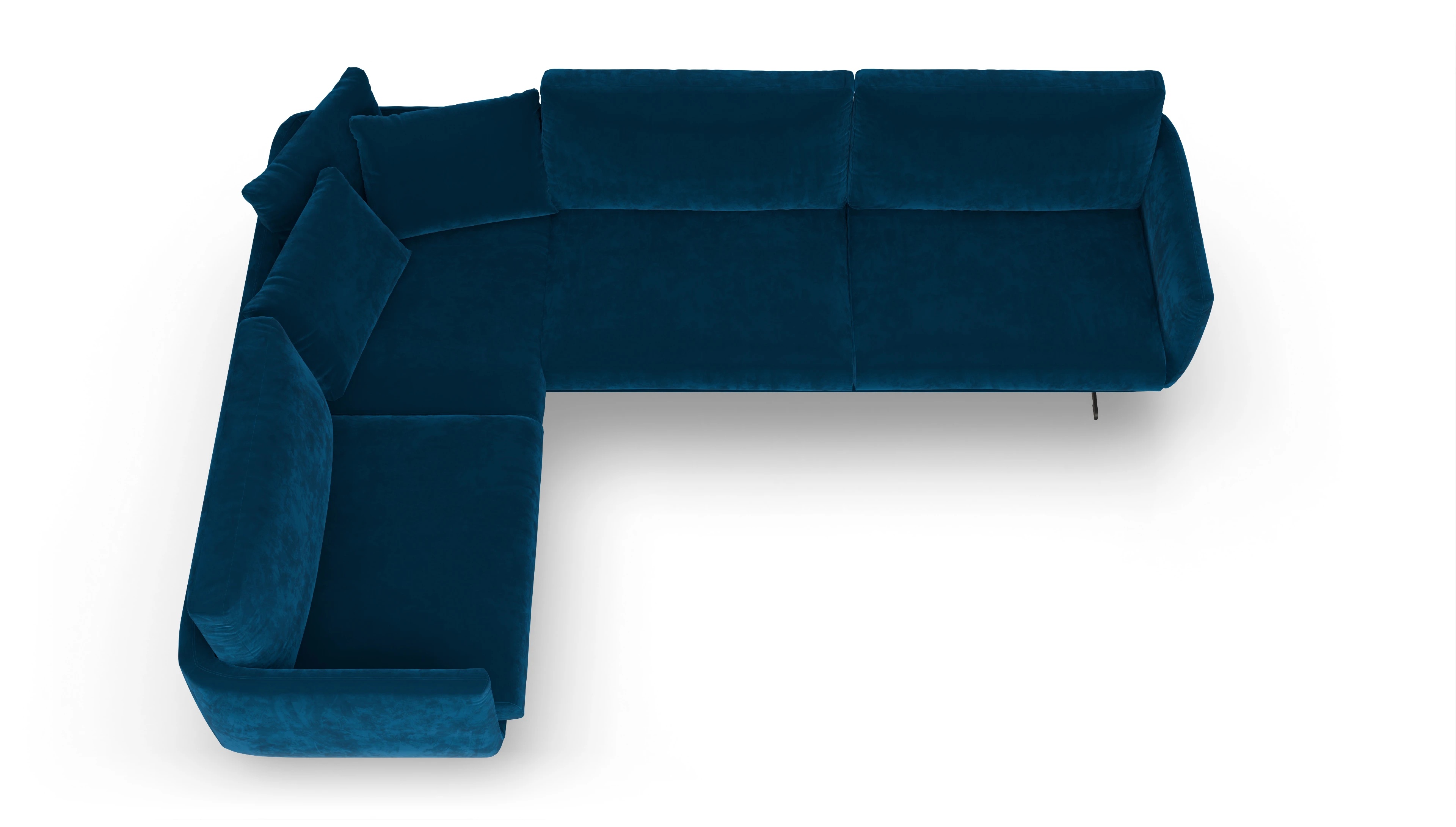 Ansicht des Produktes Boteri Ecksofa Links in Samt blau