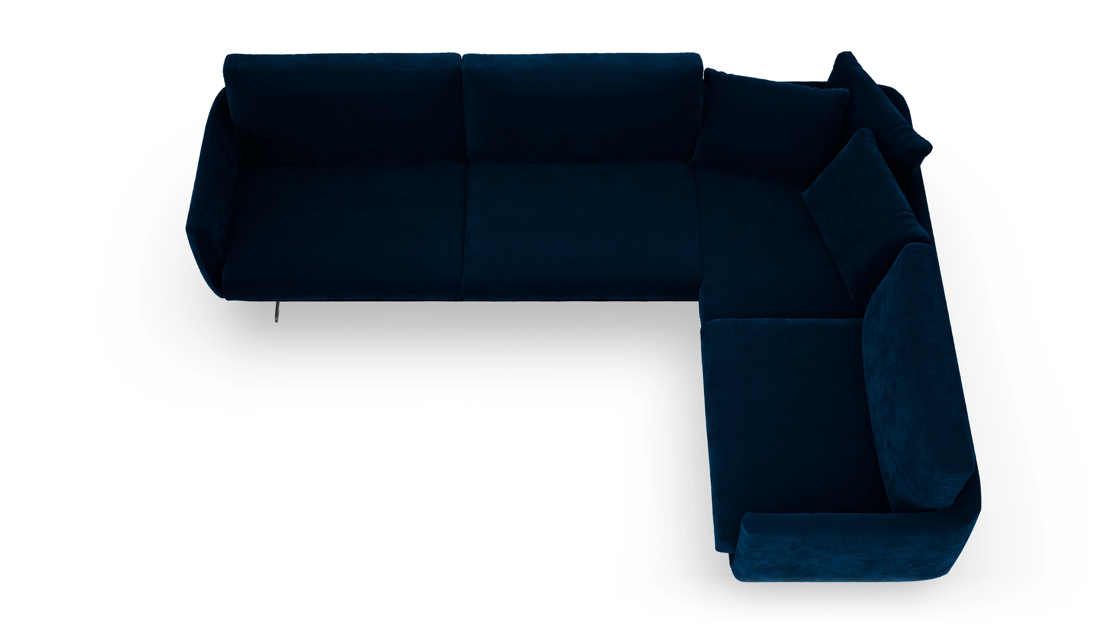 Ansicht des Produktes Boteri Ecksofa Rechts in Samt blau