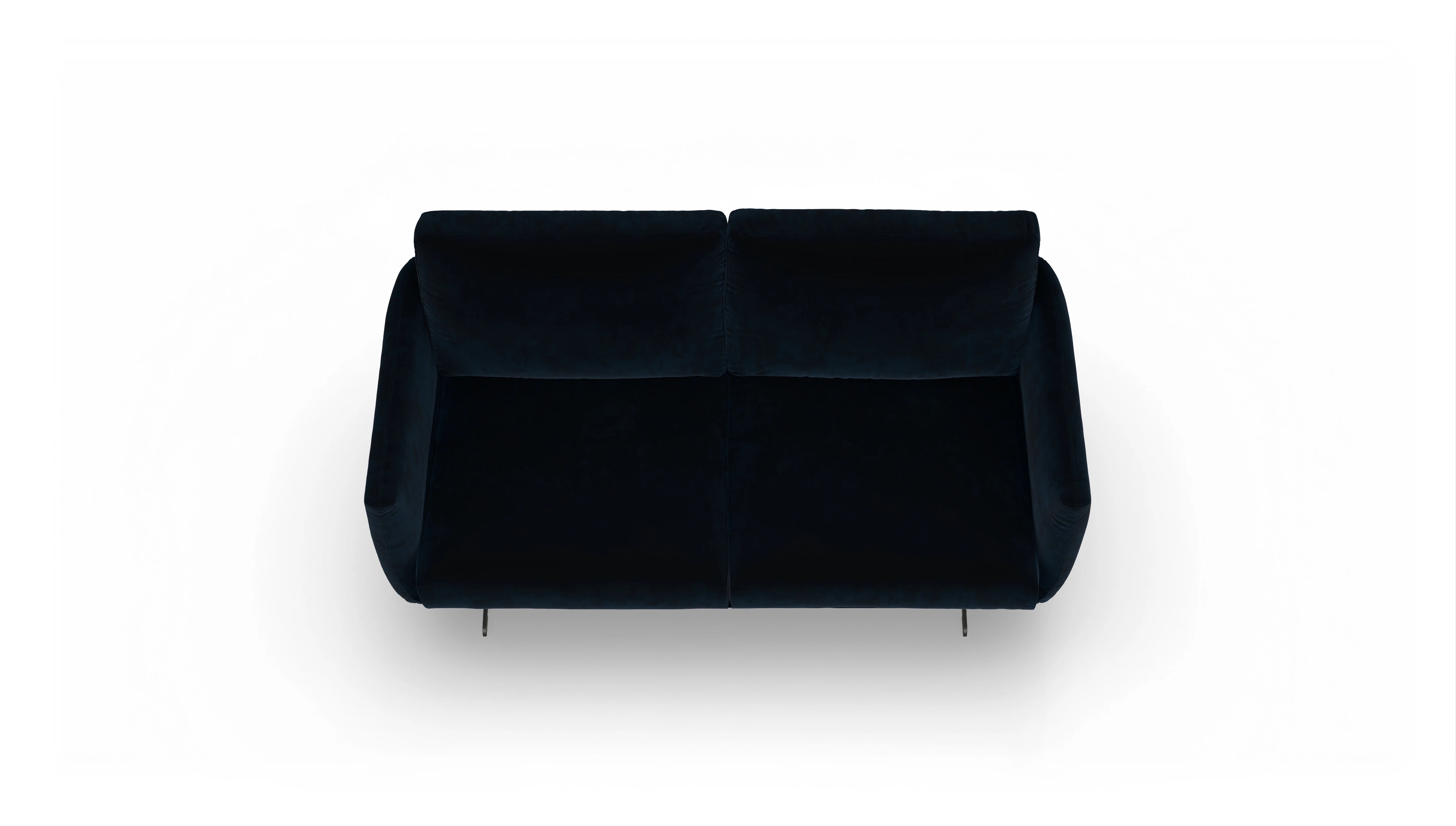 Designer-Sofa Boteri Ansicht des Produktes Boteri 2,5-Sitzer in Samt blau