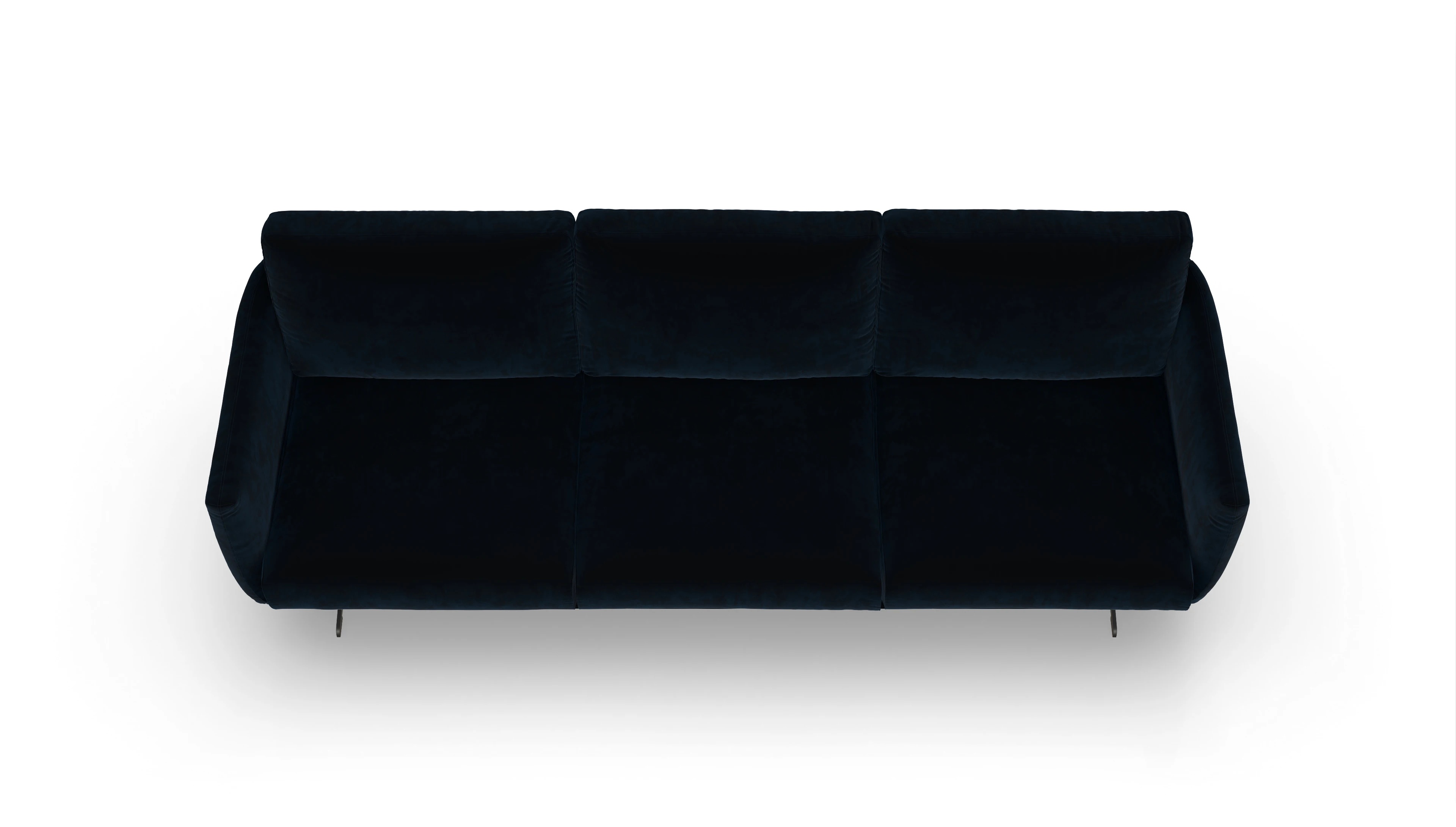 Designer-Sofa Boteri Ansicht des Produktes Boteri 4-Sitzer in Samt blau