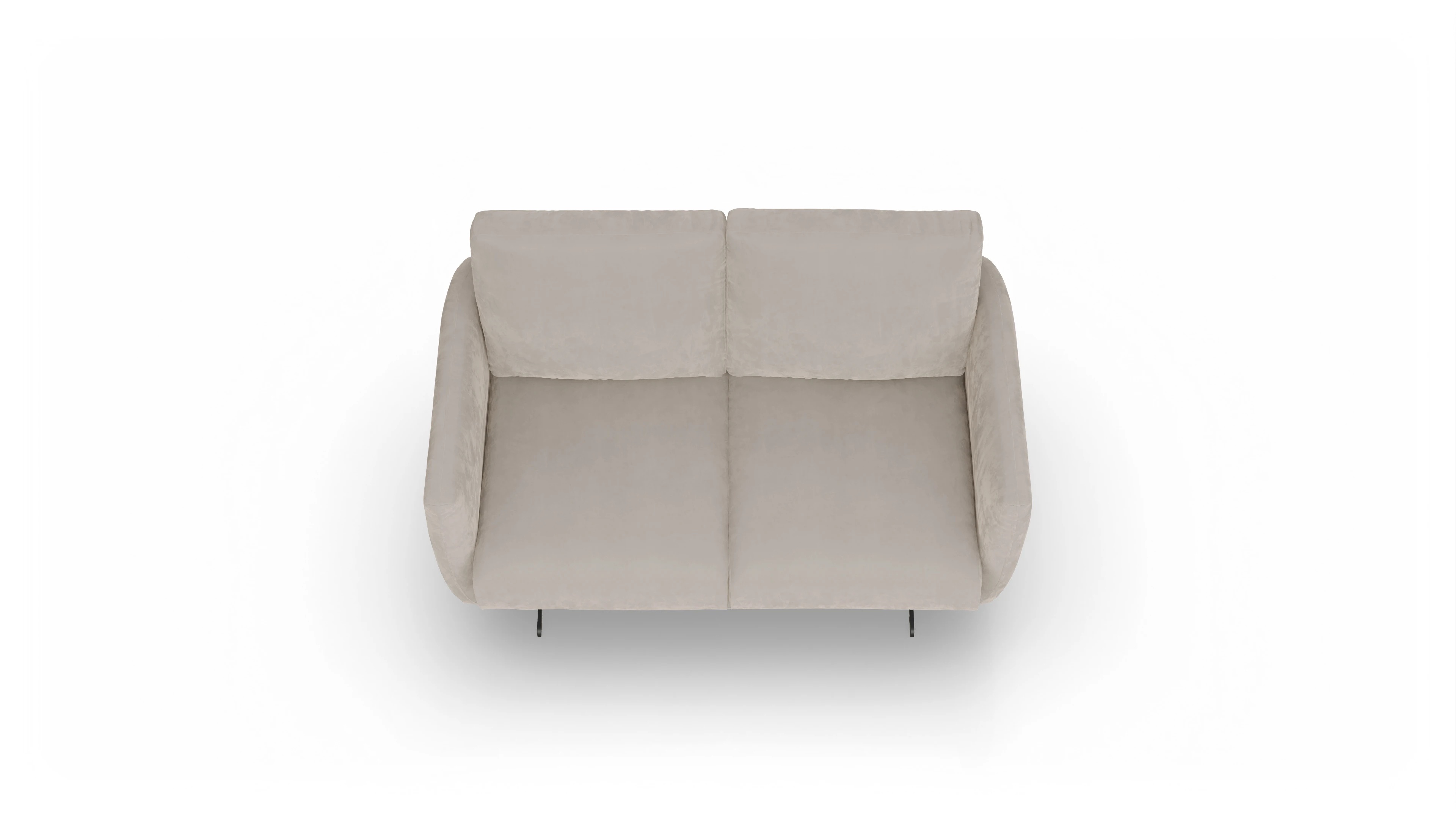 Designer-Sofa Boteri Ansicht des Produktes Boteri 2-Sitzer in Samt grau