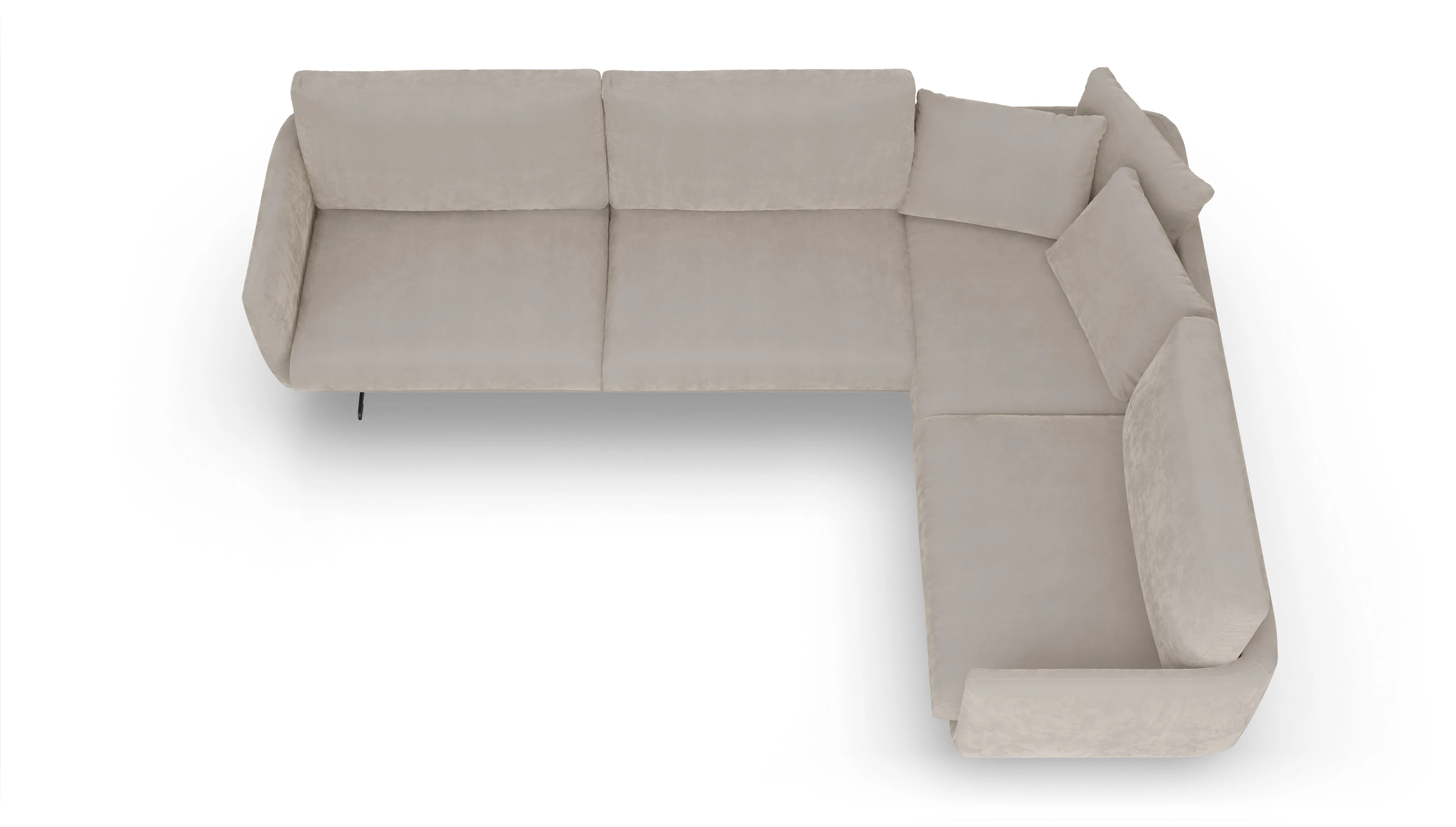 Ansicht des Produktes Boteri Ecksofa Rechts in Samt grau