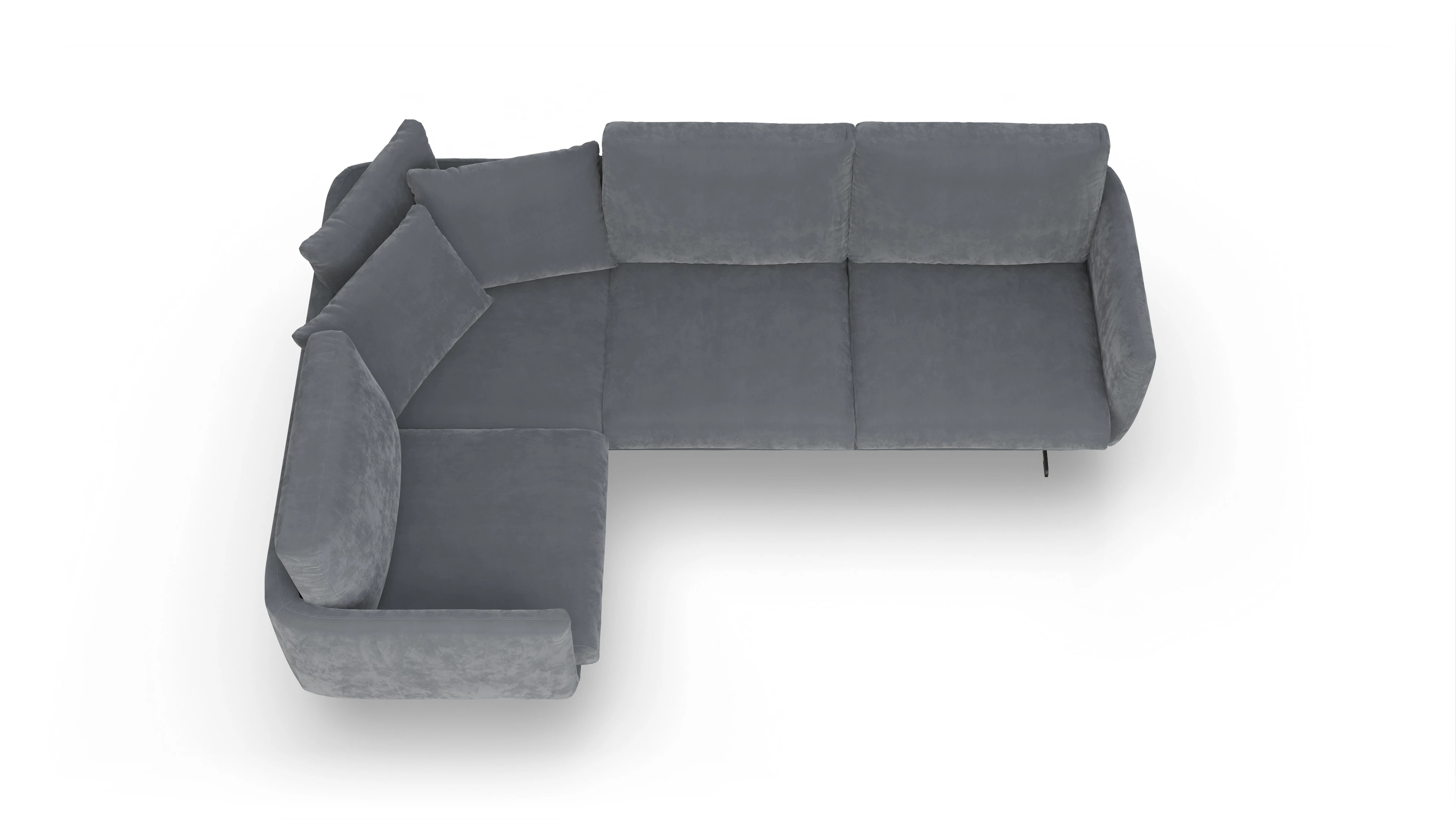 Ansicht des Produktes Boteri Ecksofa Links in Samt grau