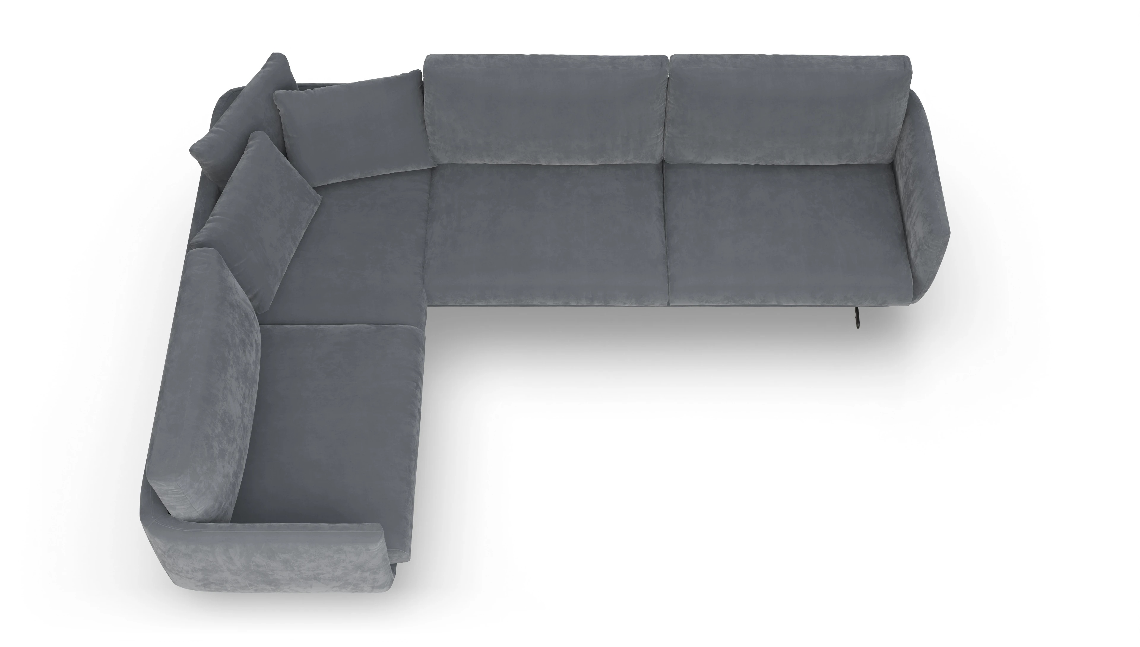 Ansicht des Produktes Boteri Ecksofa Links in Samt grau