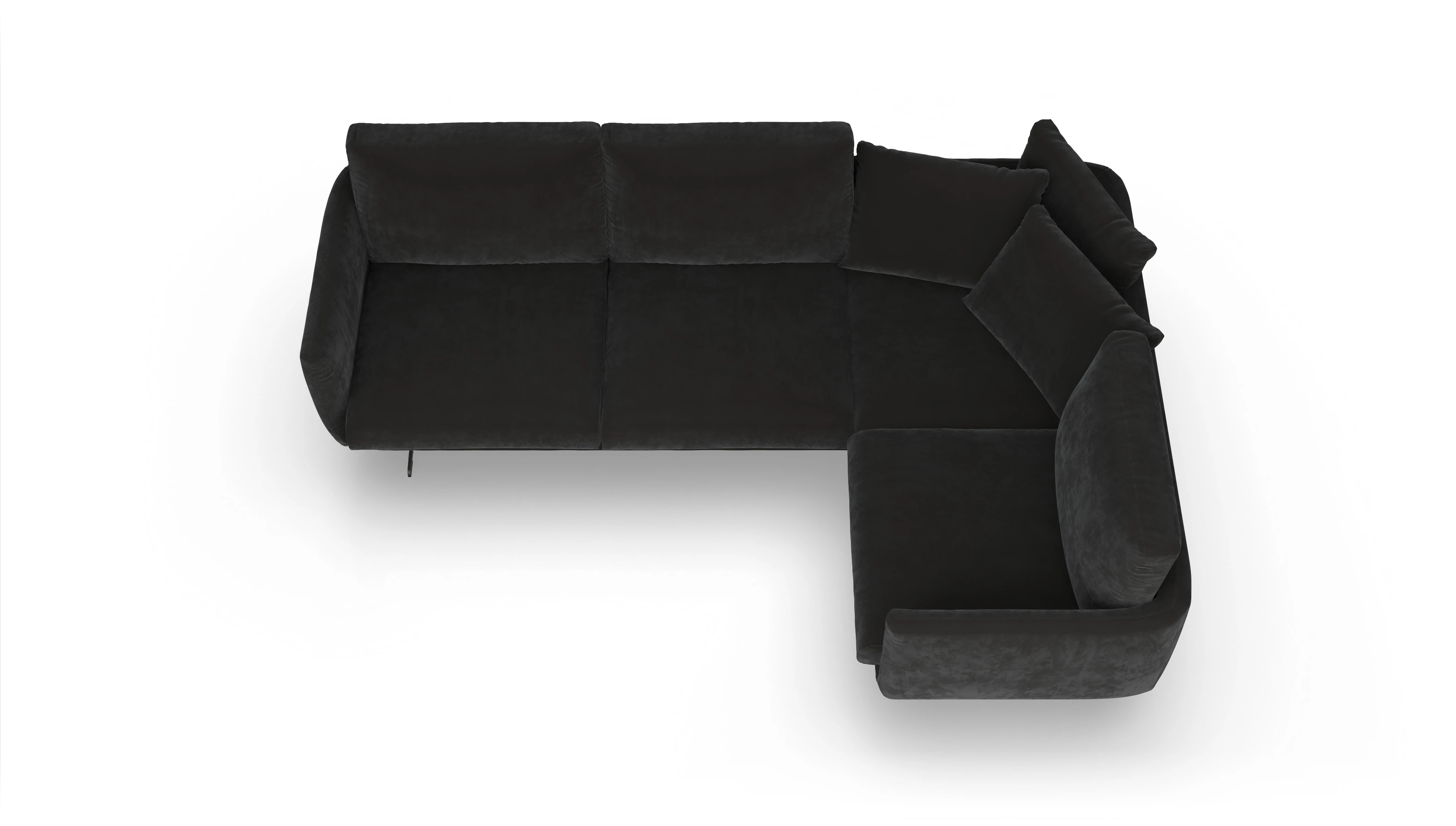 Ansicht des Produktes Boteri Ecksofa Rechts in Samt grau