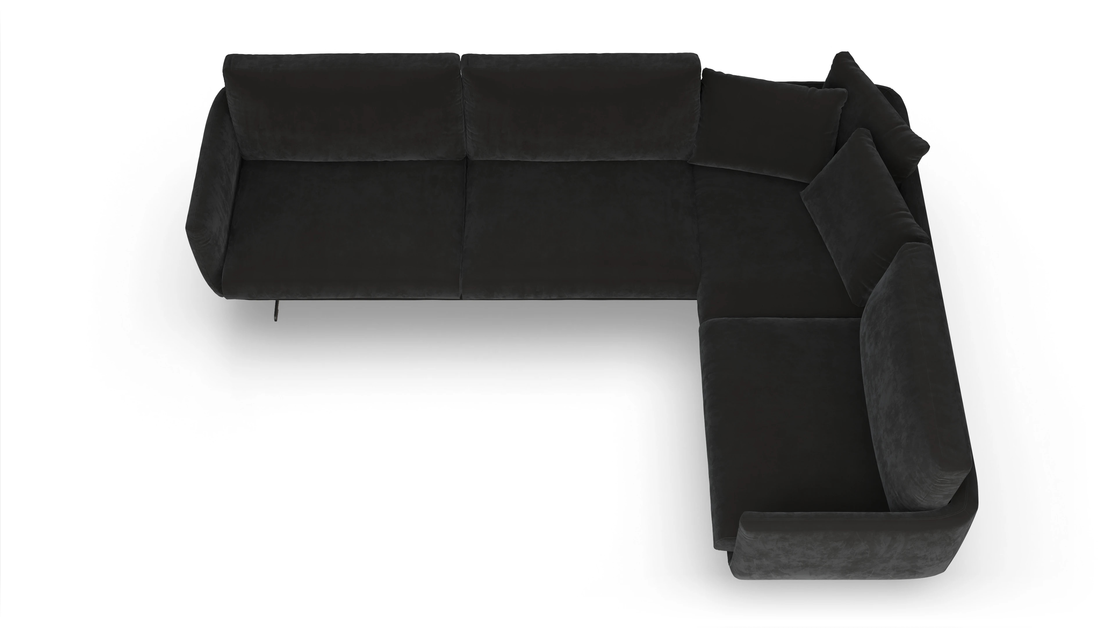Ansicht des Produktes Boteri Ecksofa Rechts in Samt grau