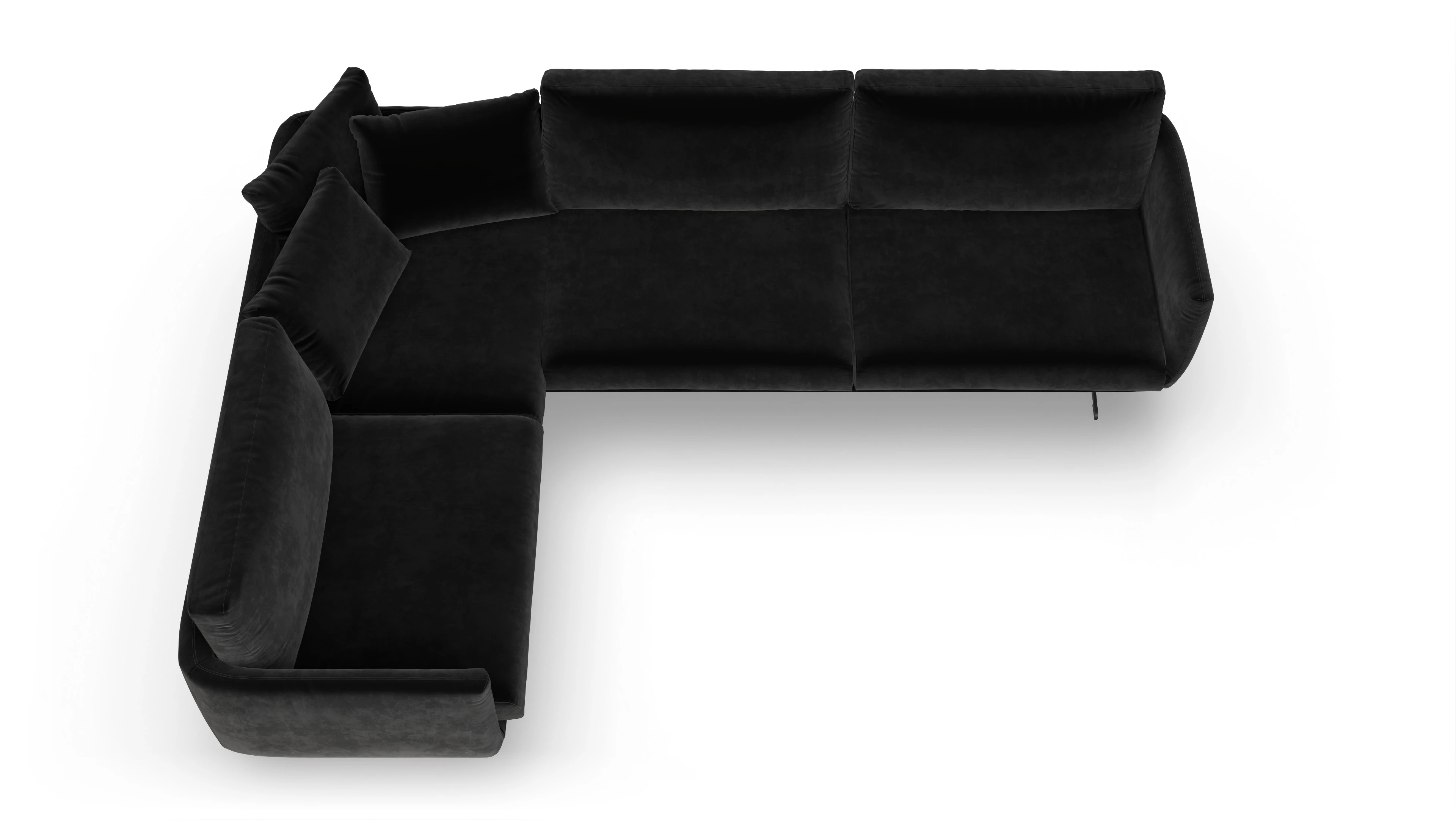 Ansicht des Produktes Boteri Ecksofa Links in Samt schwarz