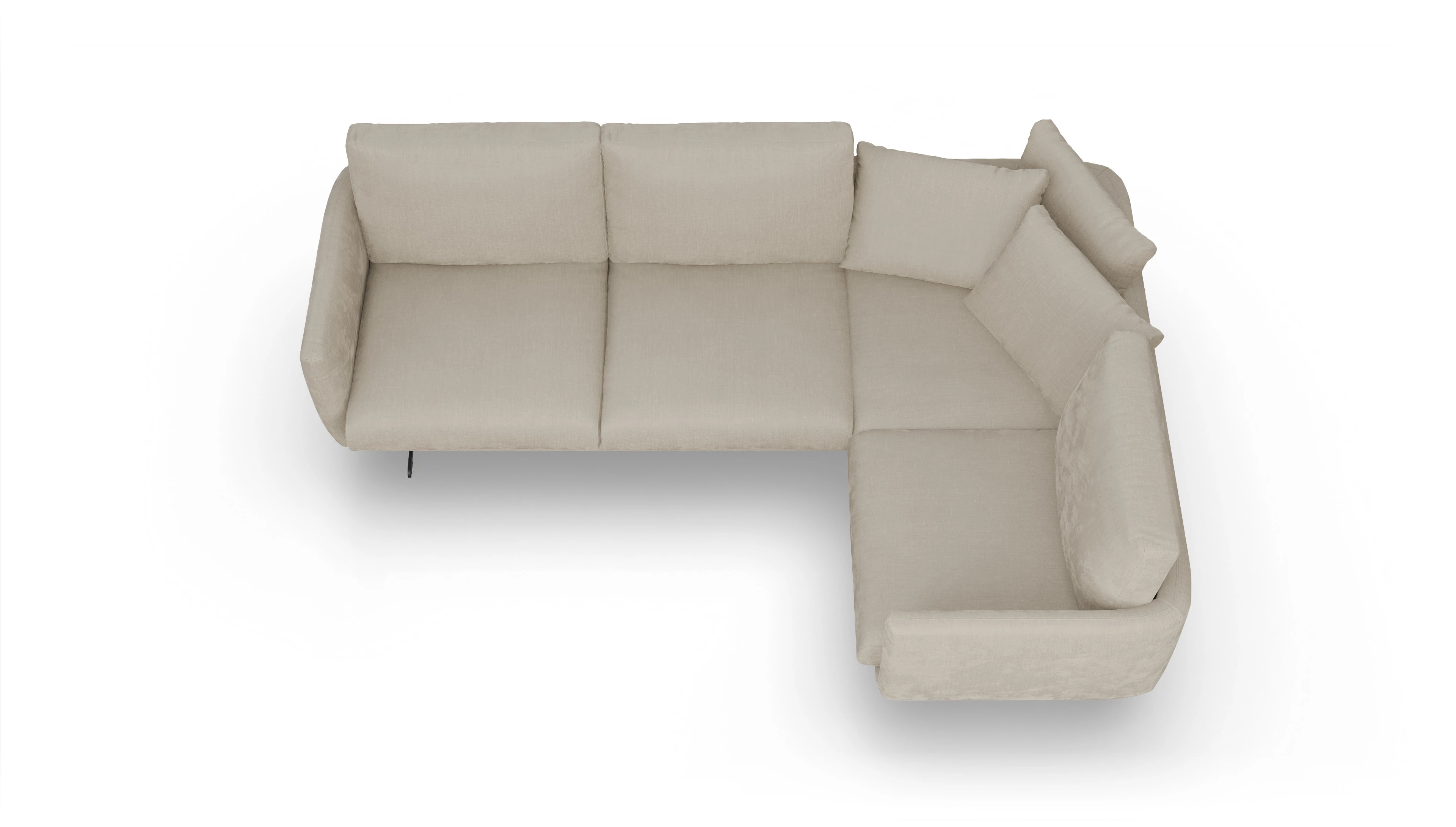 Ansicht des Produktes Boteri Ecksofa Rechts in Stoff beige