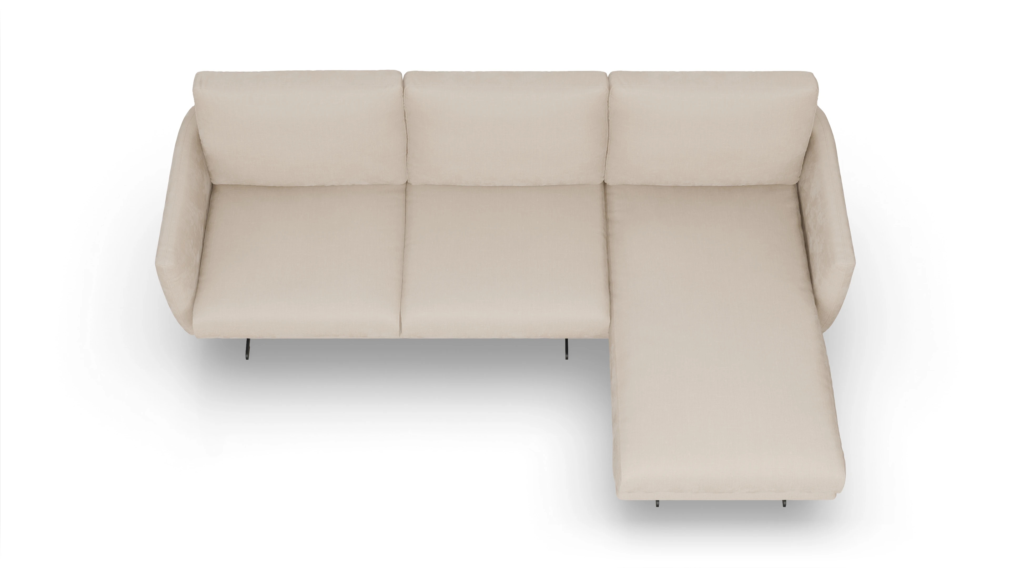 Designer-Sofa Boteri Ansicht des Produktes Boteri Sofa mit Rec rechts in Stoff weiß