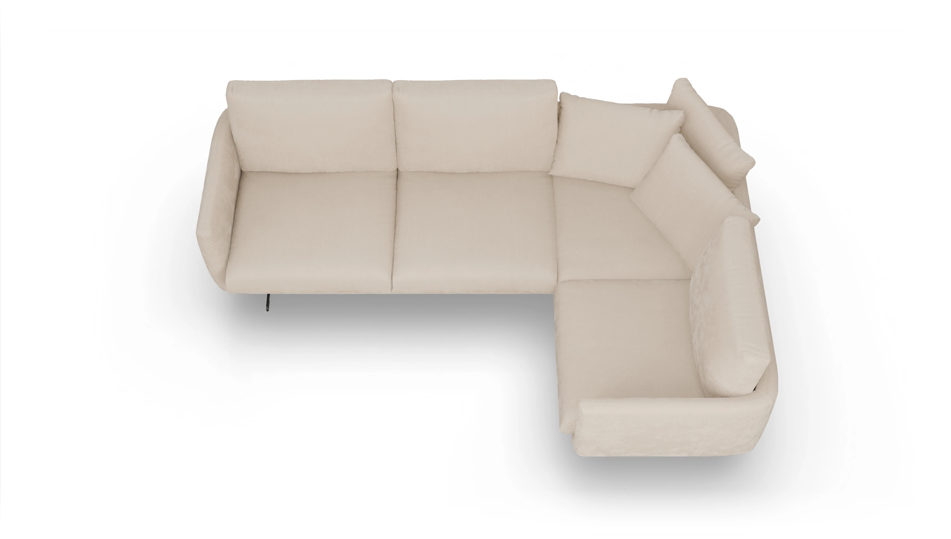 Ansicht des Produktes Boteri Ecksofa Rechts in Stoff weiß