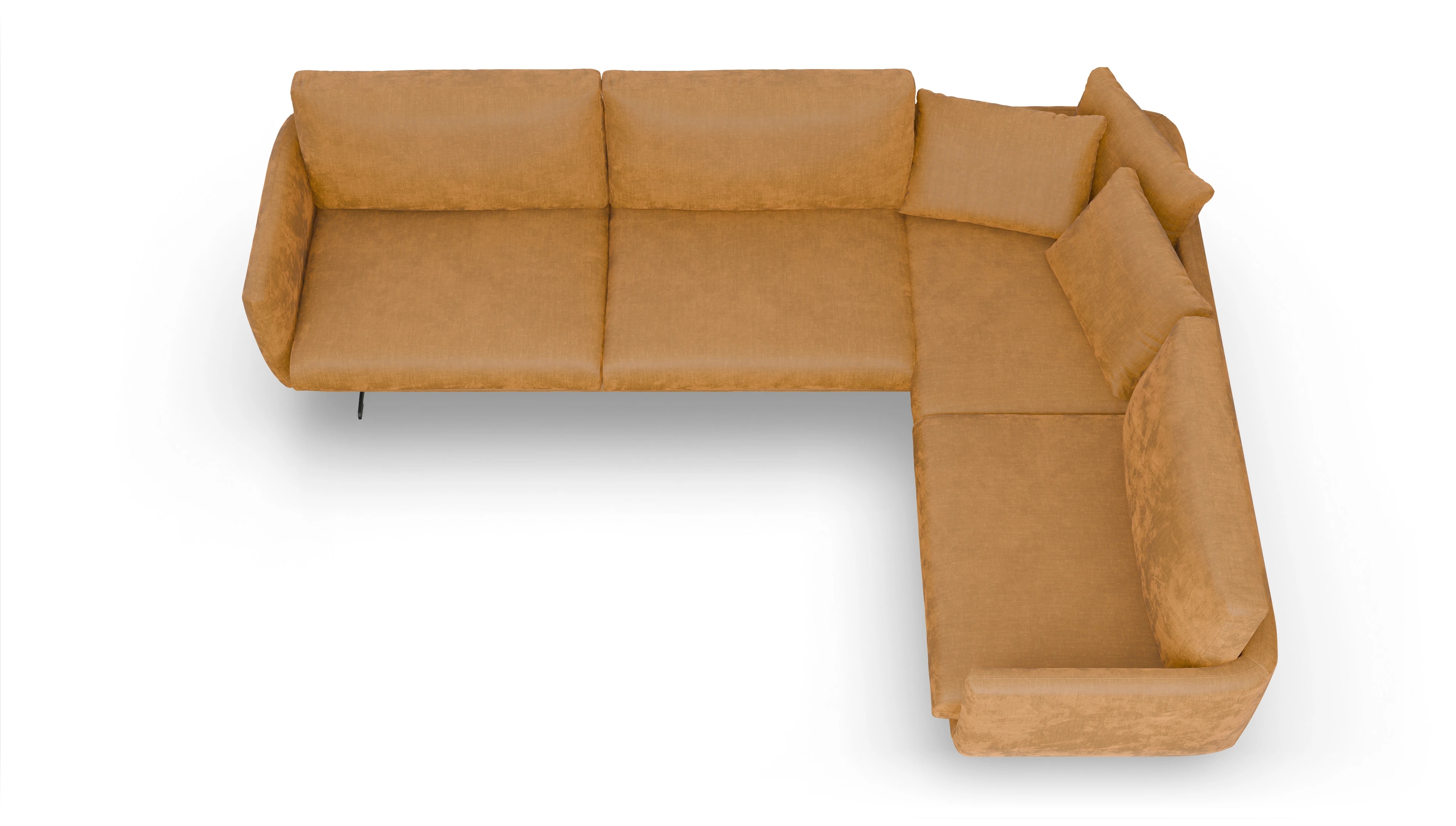Ansicht des Produktes Boteri Ecksofa Rechts in Stoff braun