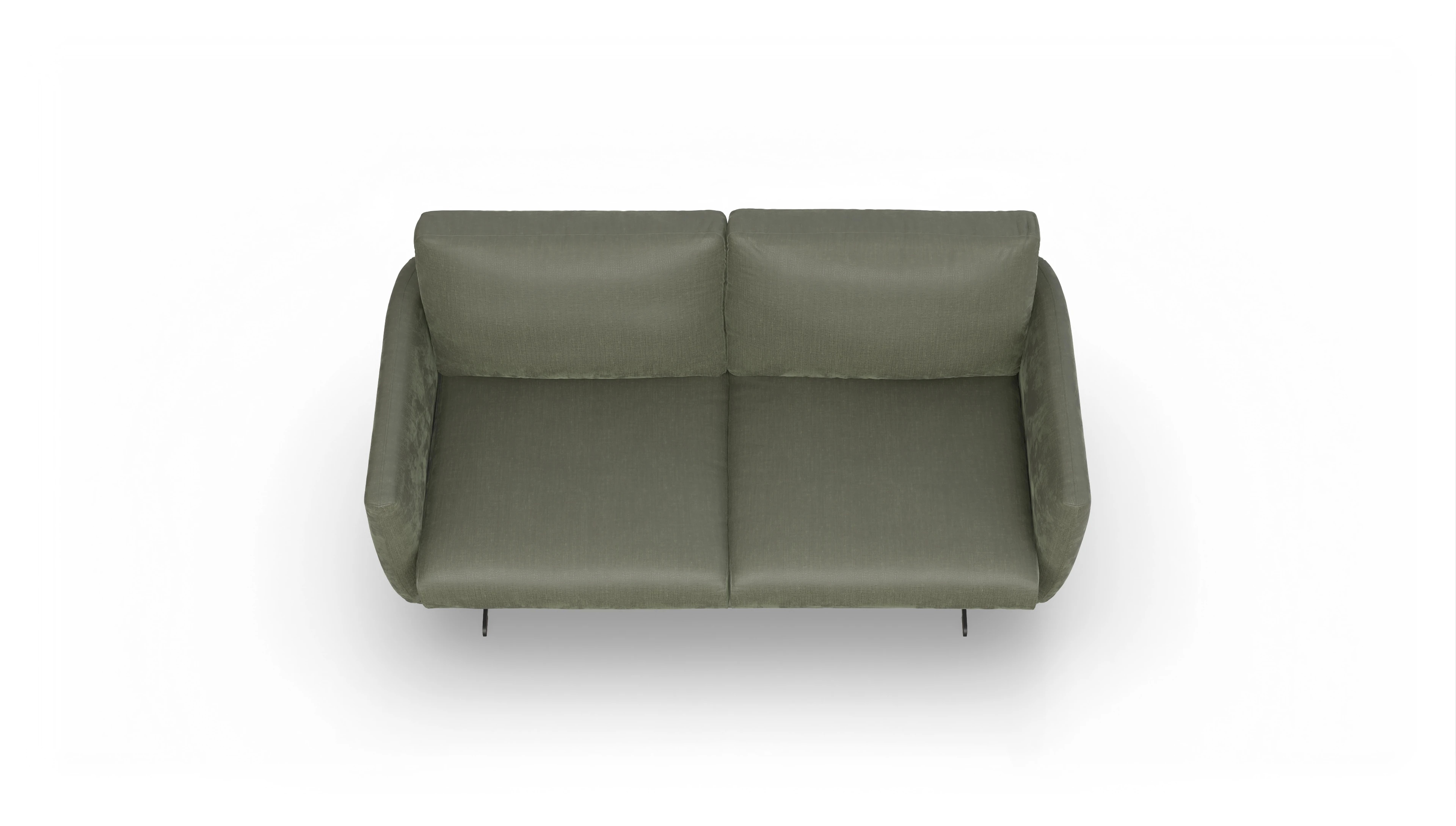 Designer-Sofa Boteri Ansicht des Produktes Boteri 2,5-Sitzer in Stoff grün