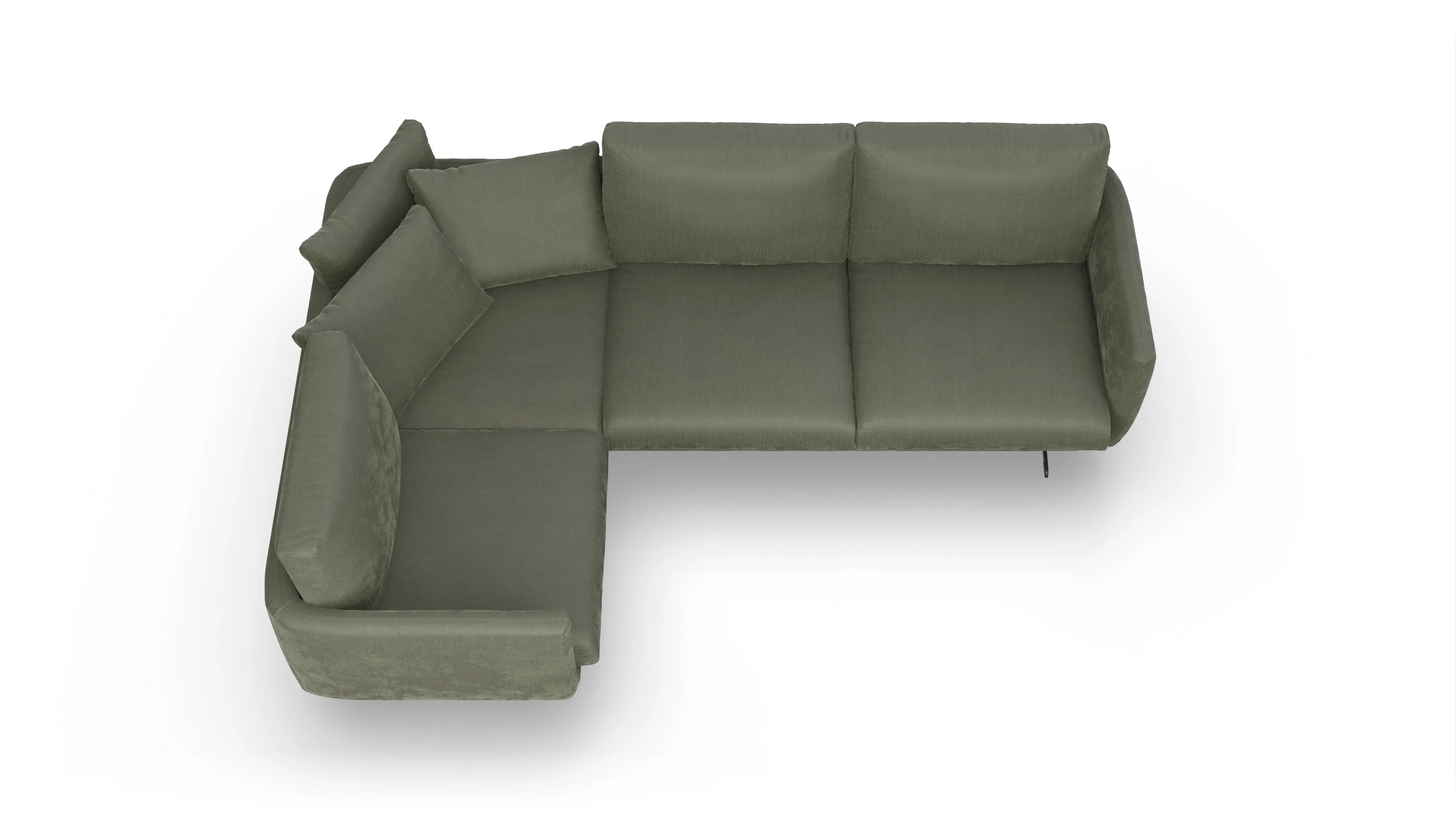 Ansicht des Produktes Boteri Ecksofa Links in Stoff grün