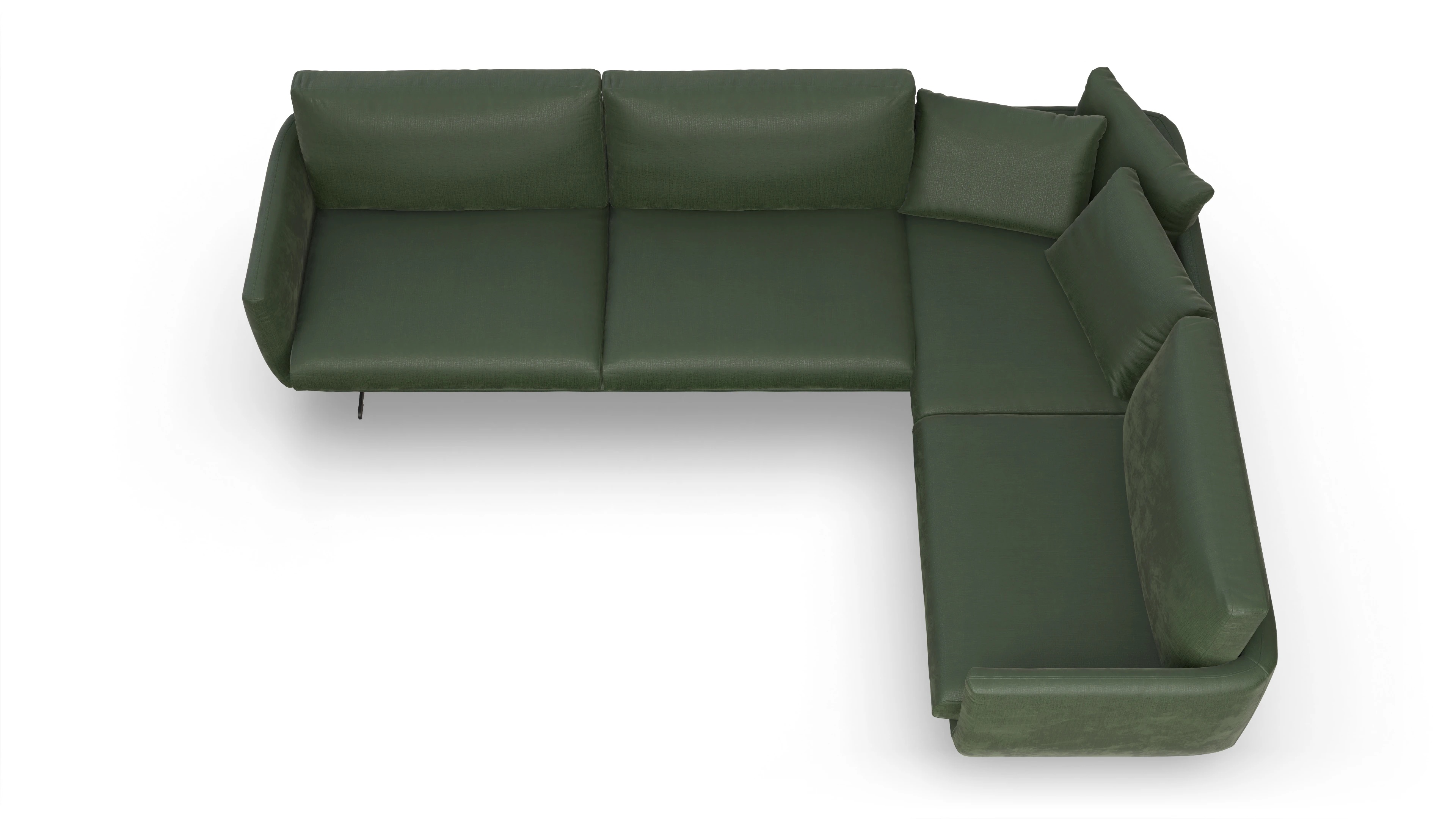 Ansicht des Produktes Boteri Ecksofa Rechts in Stoff grün
