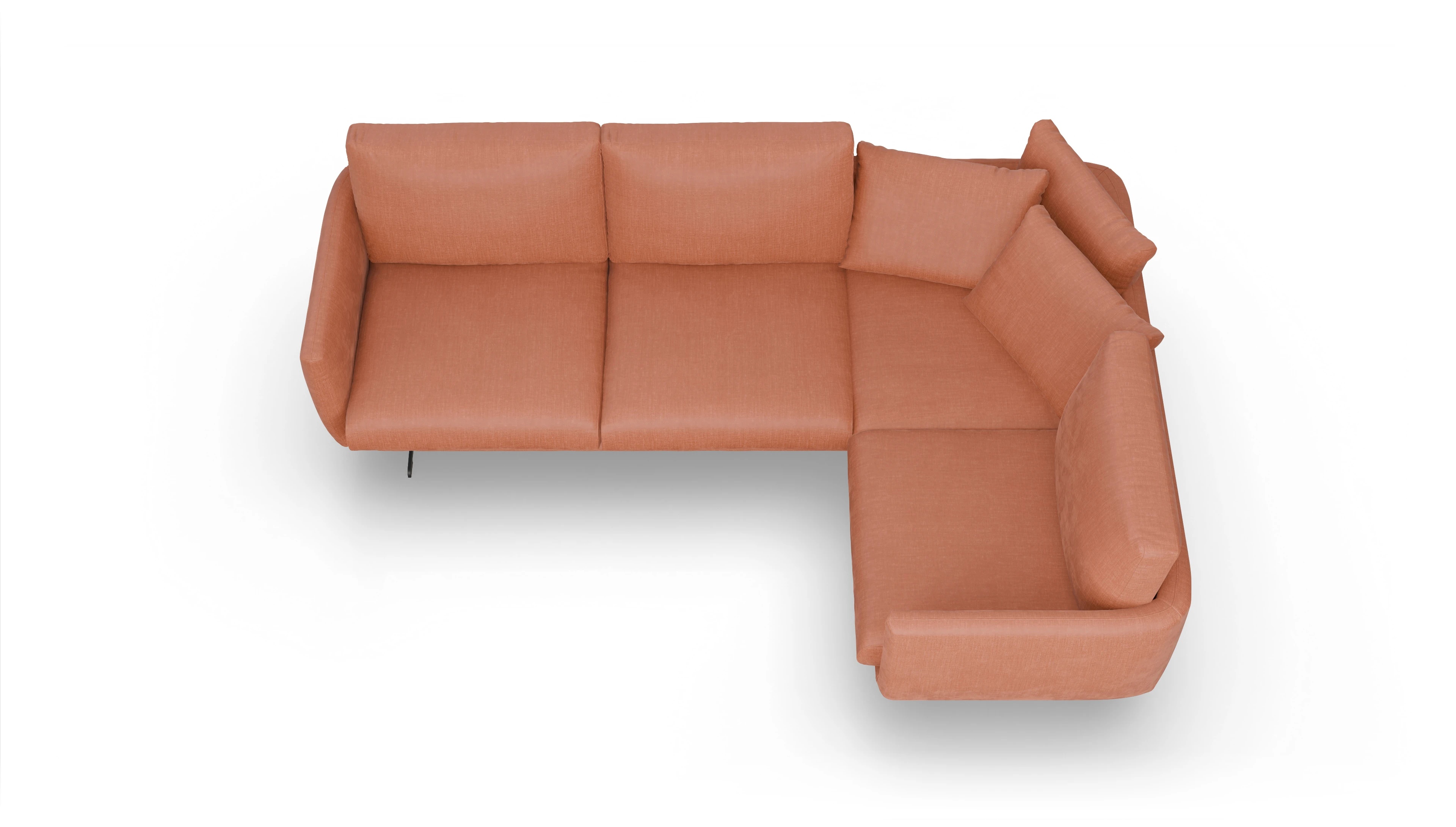 Ansicht des Produktes Boteri Ecksofa Rechts in Stoff orange
