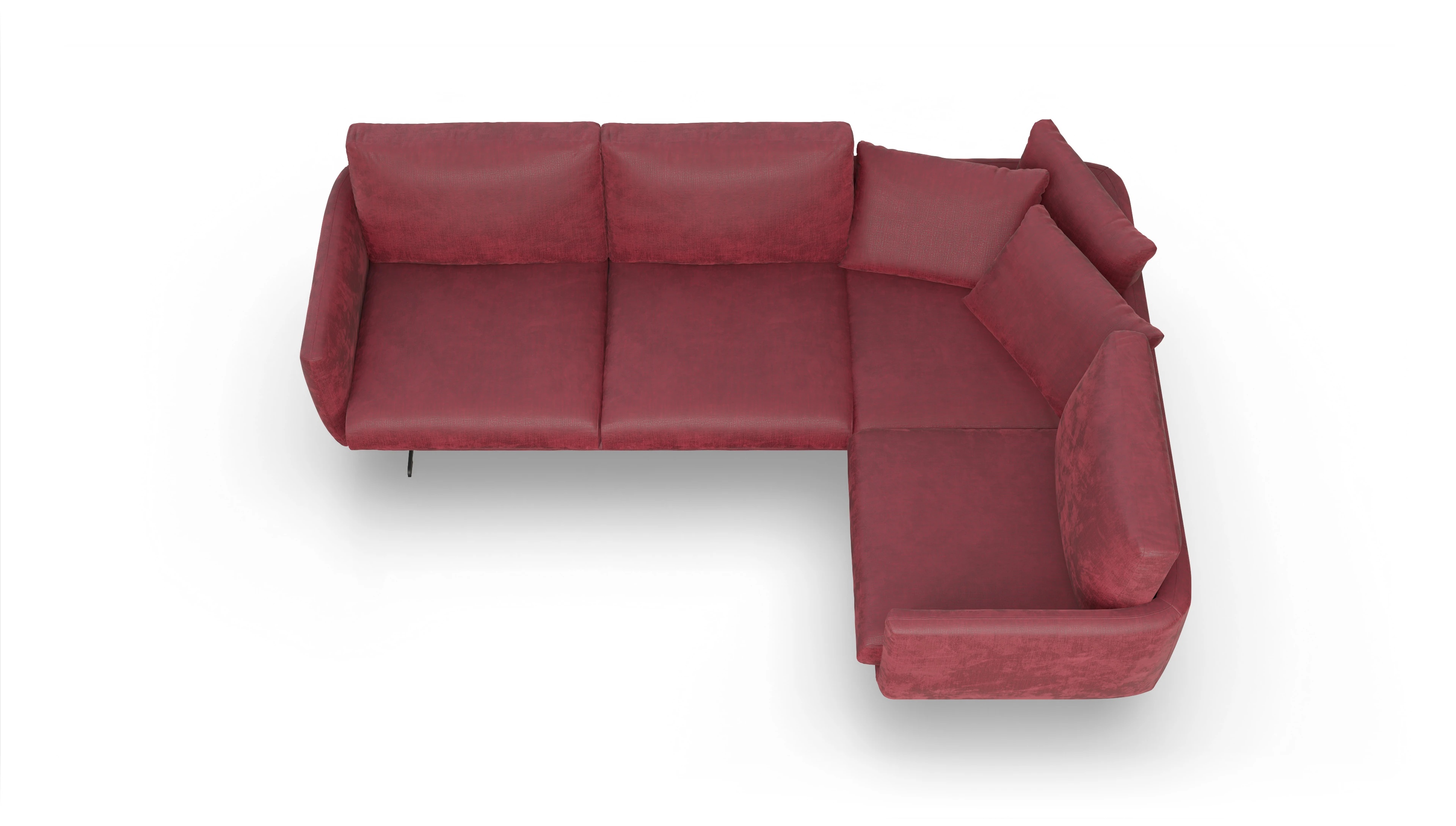 Ansicht des Produktes Boteri Ecksofa Rechts in Stoff rot