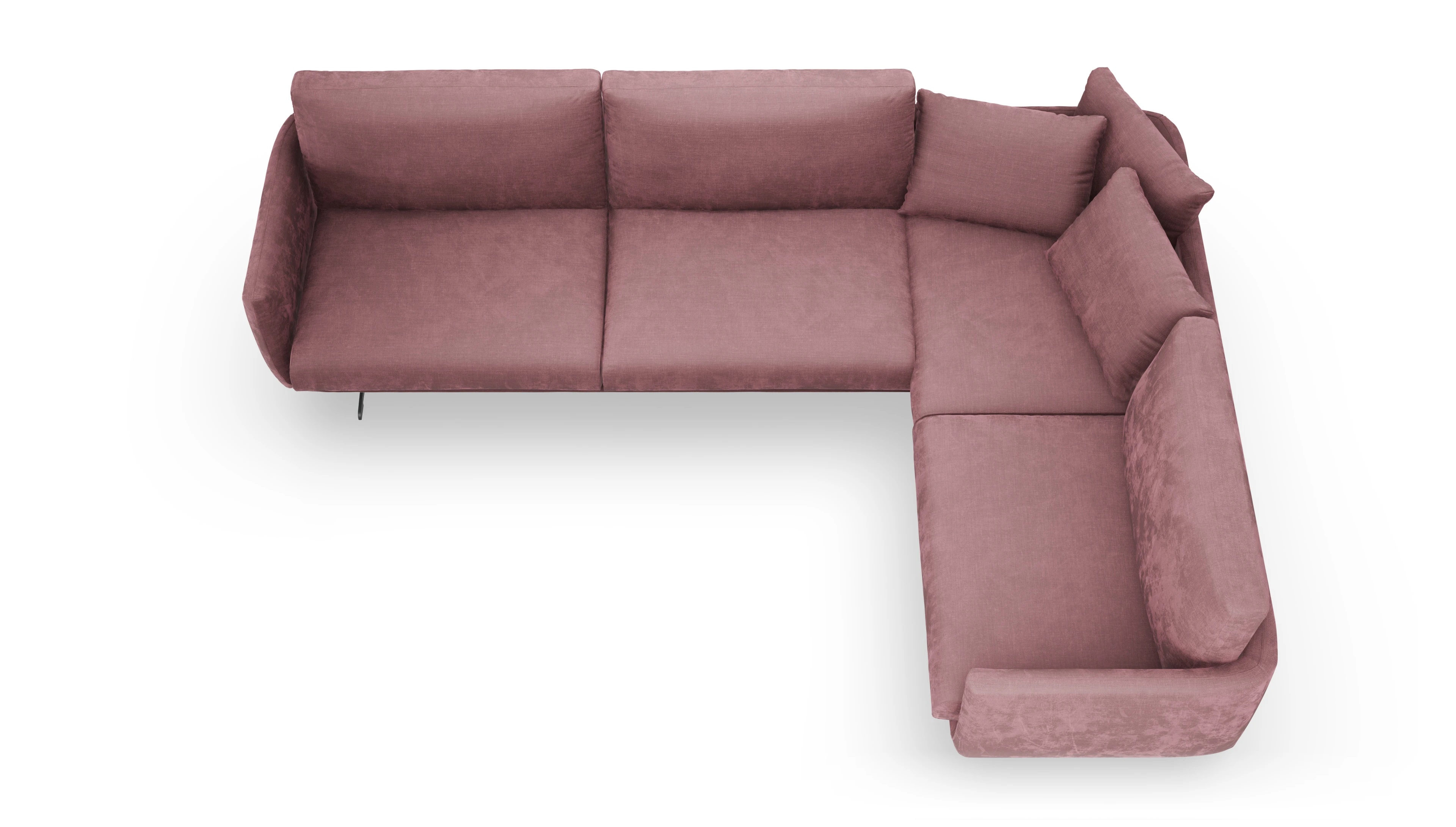 Ansicht des Produktes Boteri Ecksofa Rechts in Stoff rot
