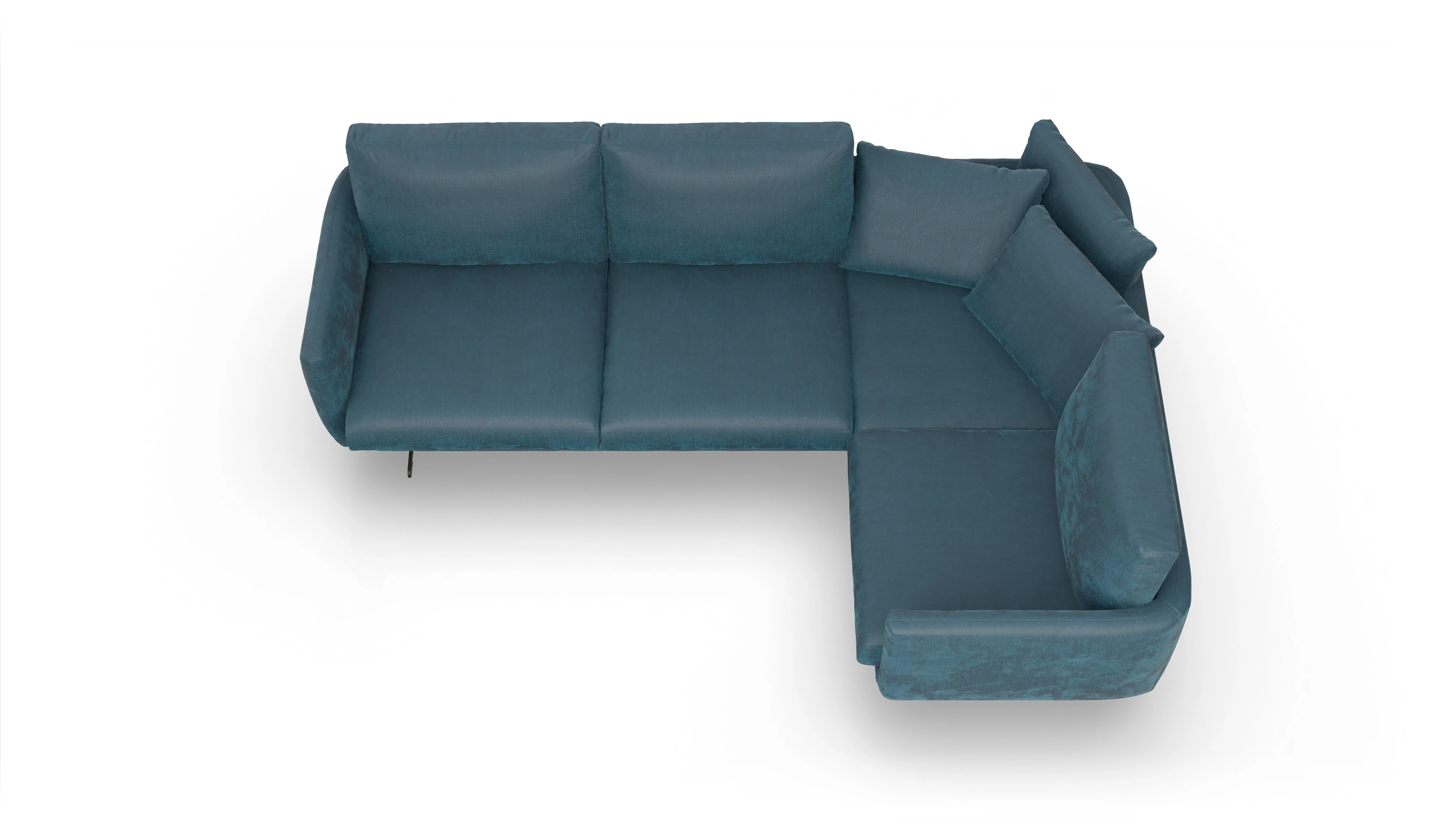 Ansicht des Produktes Boteri Ecksofa Rechts in Stoff blau