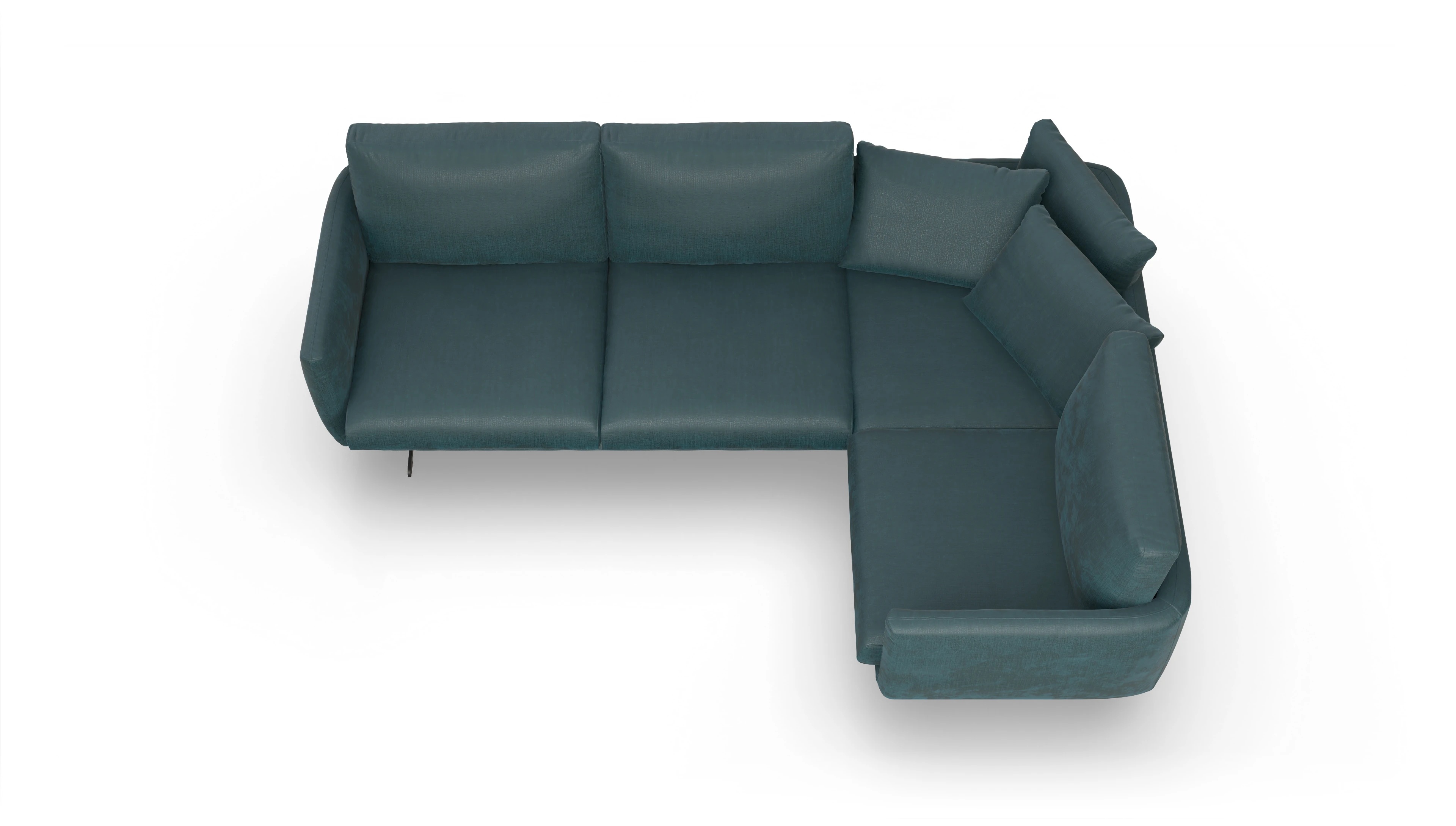 Ansicht des Produktes Boteri Ecksofa Rechts in Stoff grün