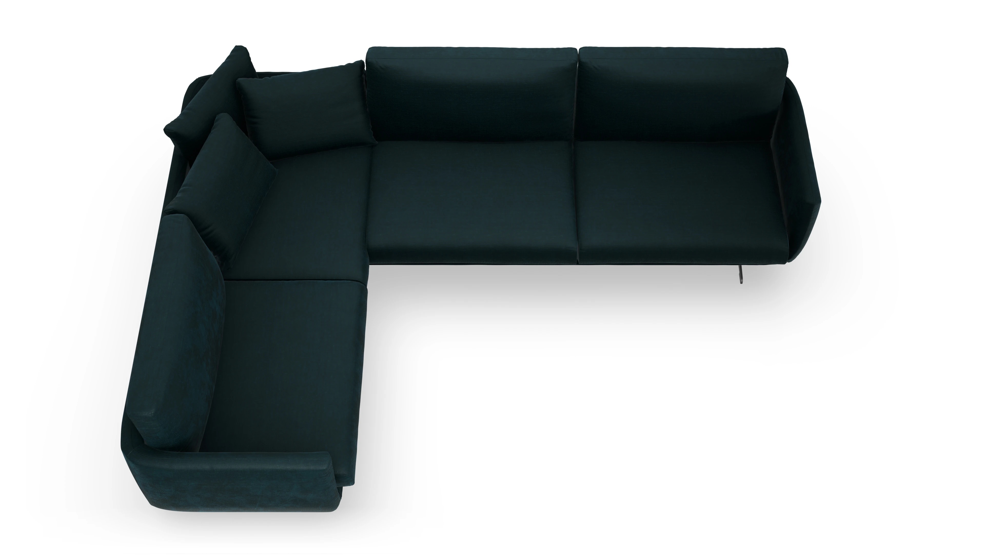 Ansicht des Produktes Boteri Ecksofa Links in Stoff grün