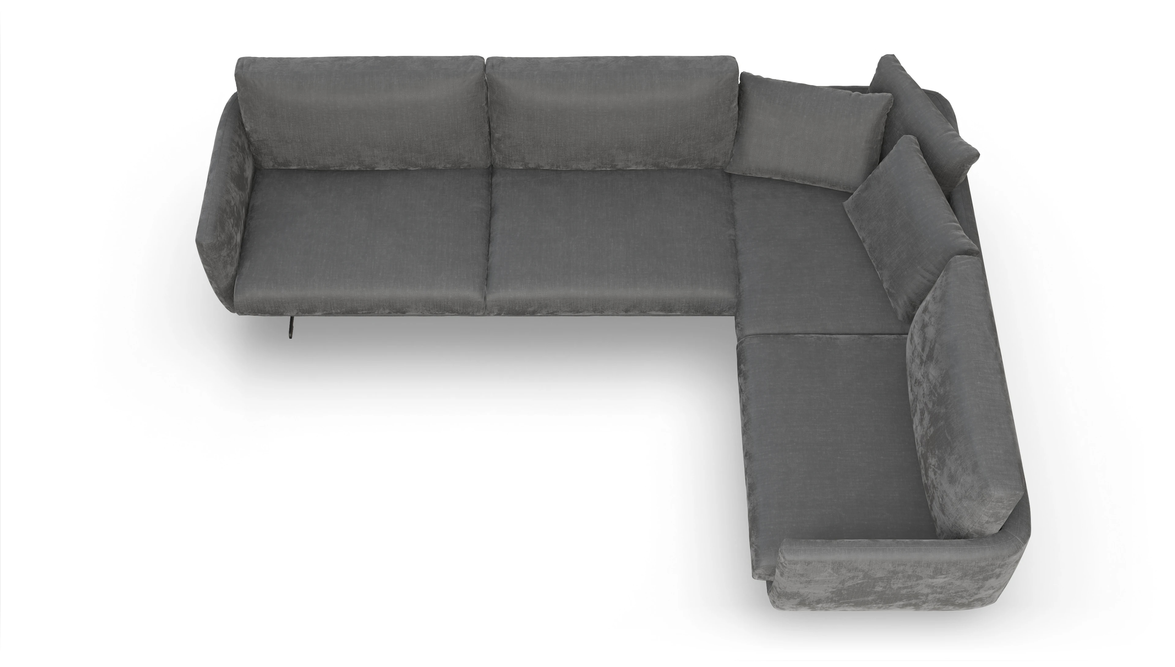 Ansicht des Produktes Boteri Ecksofa Rechts in Stoff grau