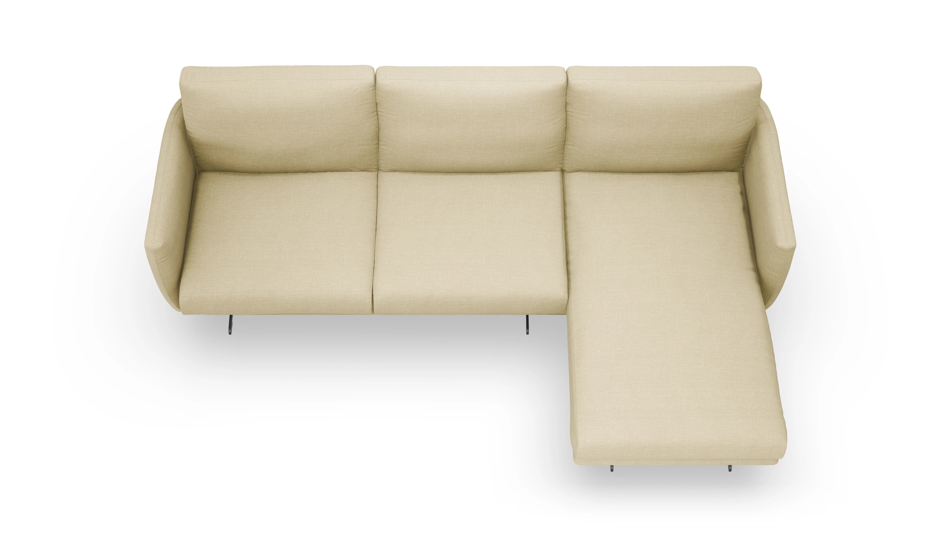 Designer-Sofa Boteri Ansicht des Produktes Boteri Sofa mit Rec rechts in Stoff beige