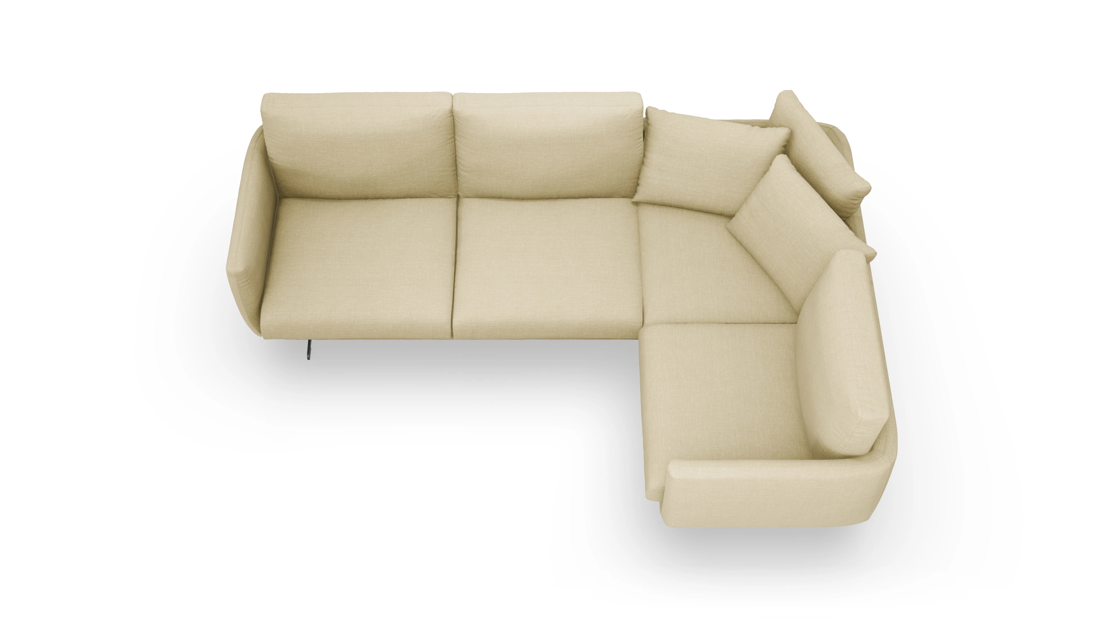 Ansicht des Produktes Boteri Ecksofa Rechts in Stoff beige