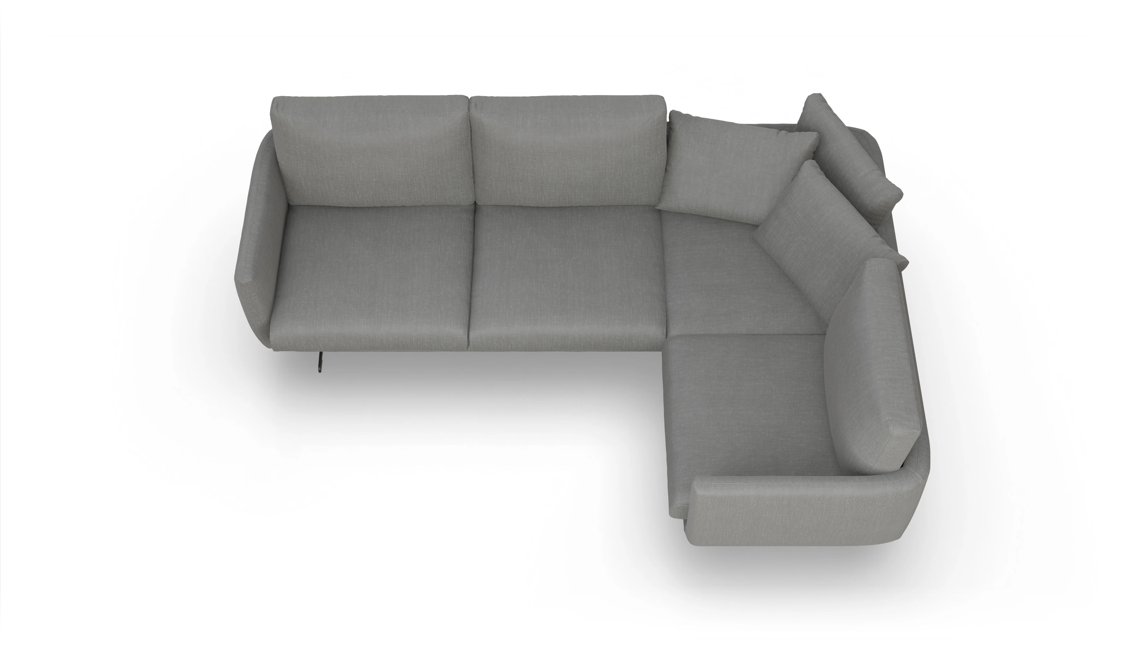 Ansicht des Produktes Boteri Ecksofa Rechts in Stoff grau