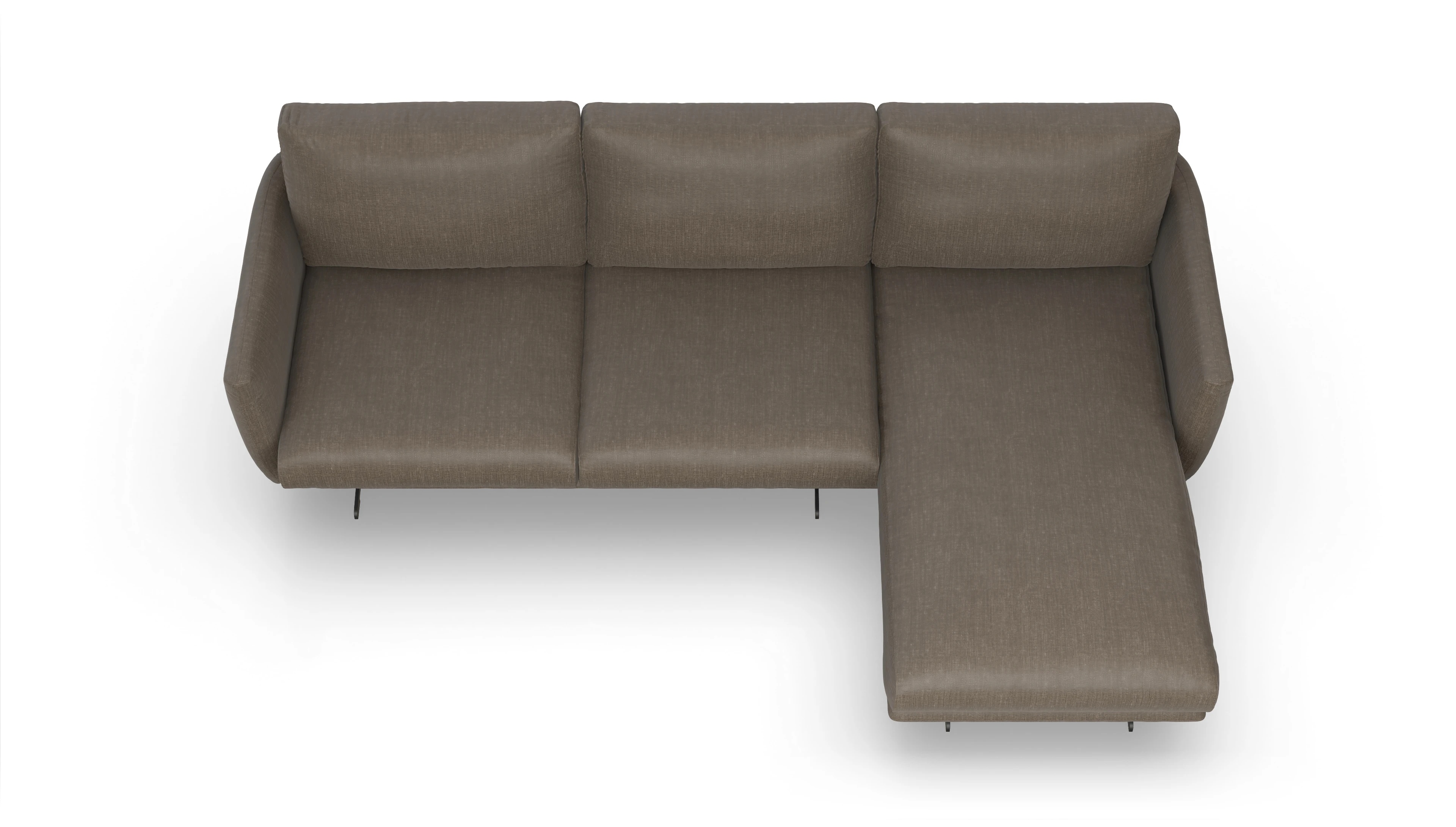 Ansicht des Produktes Boteri Sofa mit Rec rechts in Stoff braun