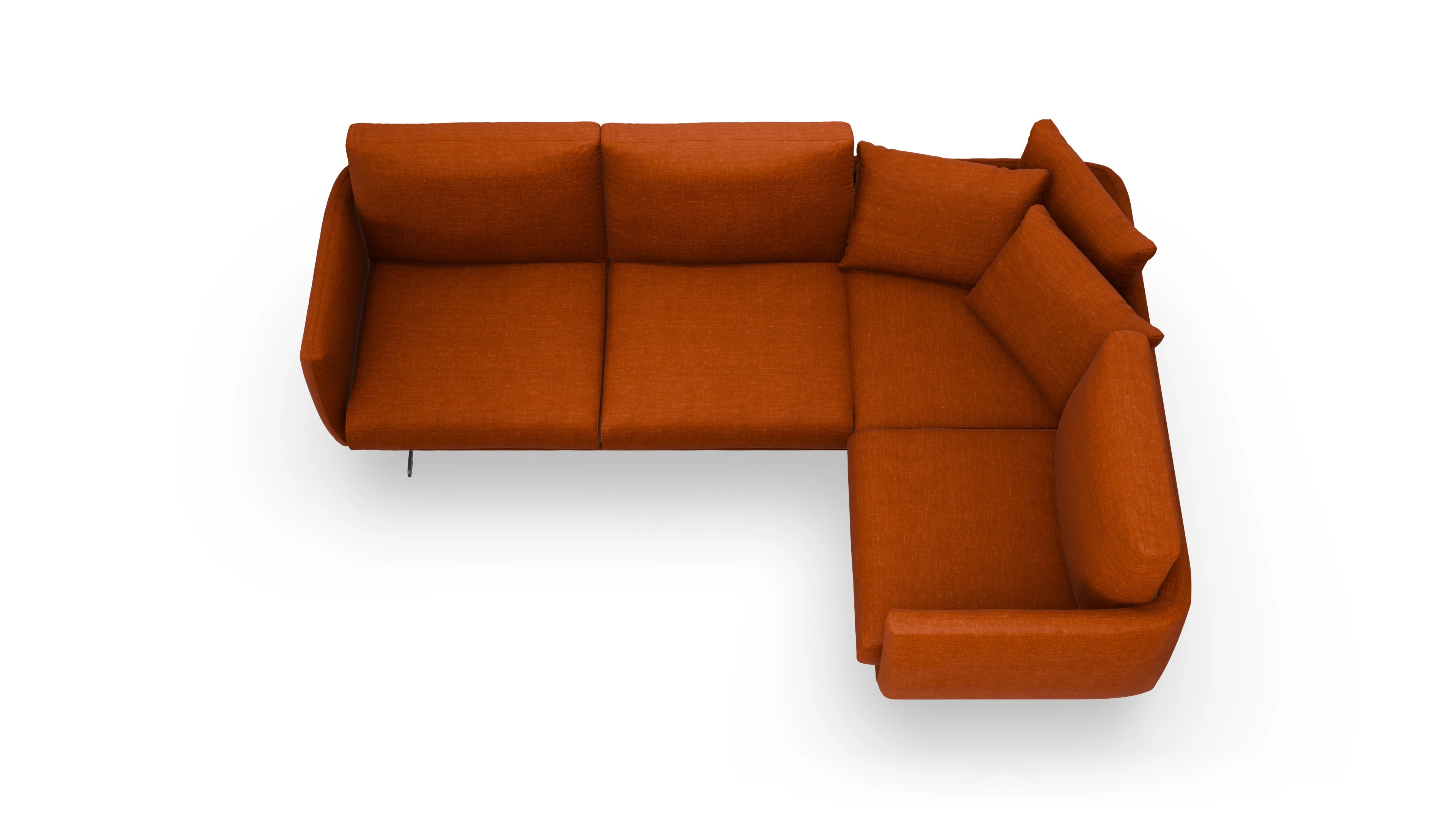 Ansicht des Produktes Boteri Ecksofa Rechts in Stoff orange