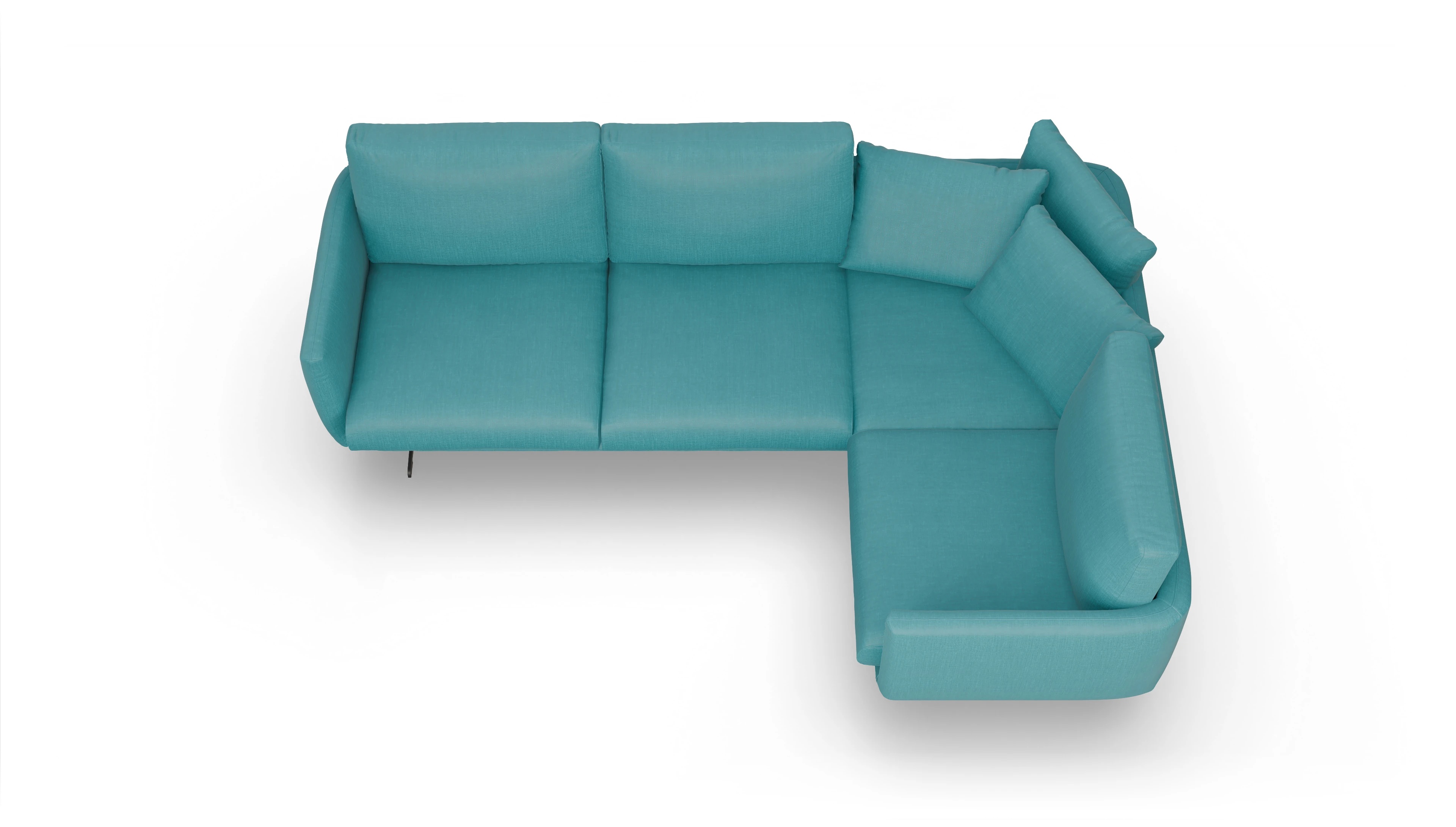 Ansicht des Produktes Boteri Ecksofa Rechts in Stoff blau