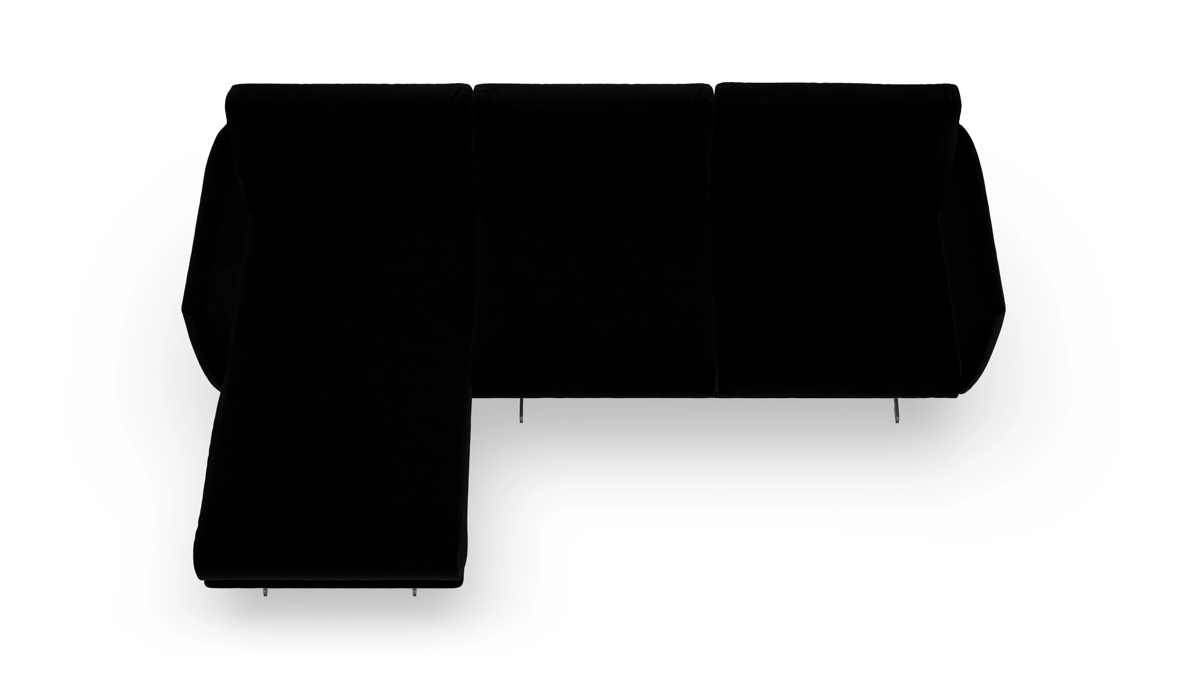 Ansicht des Produktes Boteri Sofa mit Rec links in Stoff schwarz