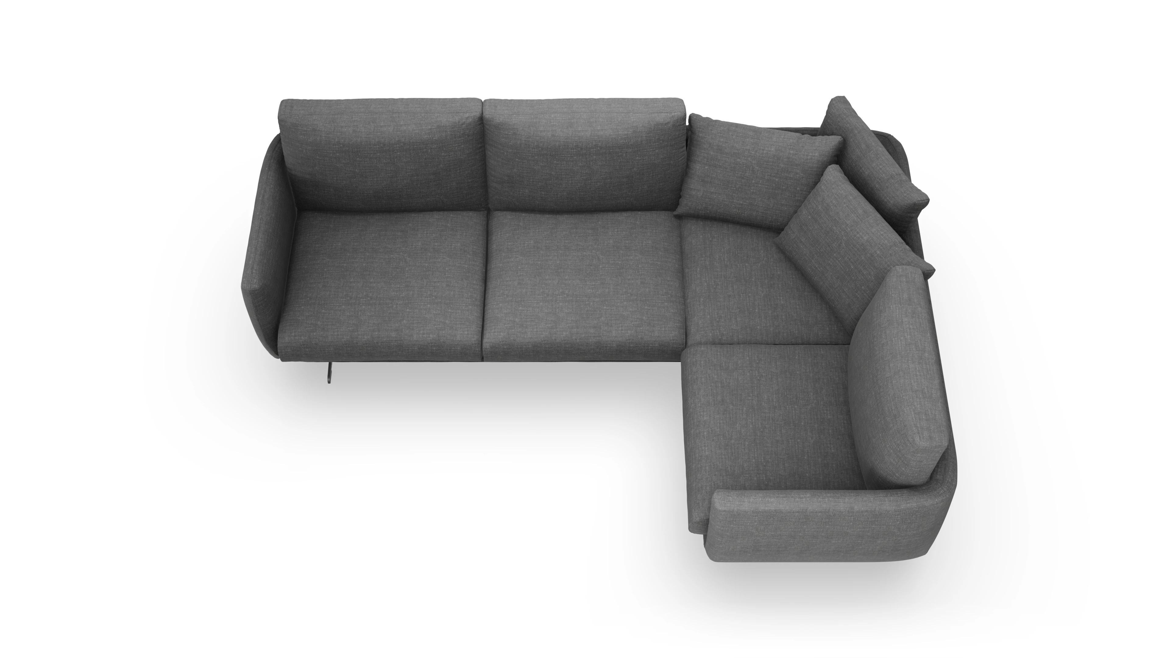 Ansicht des Produktes Boteri Ecksofa Rechts in Stoff grau