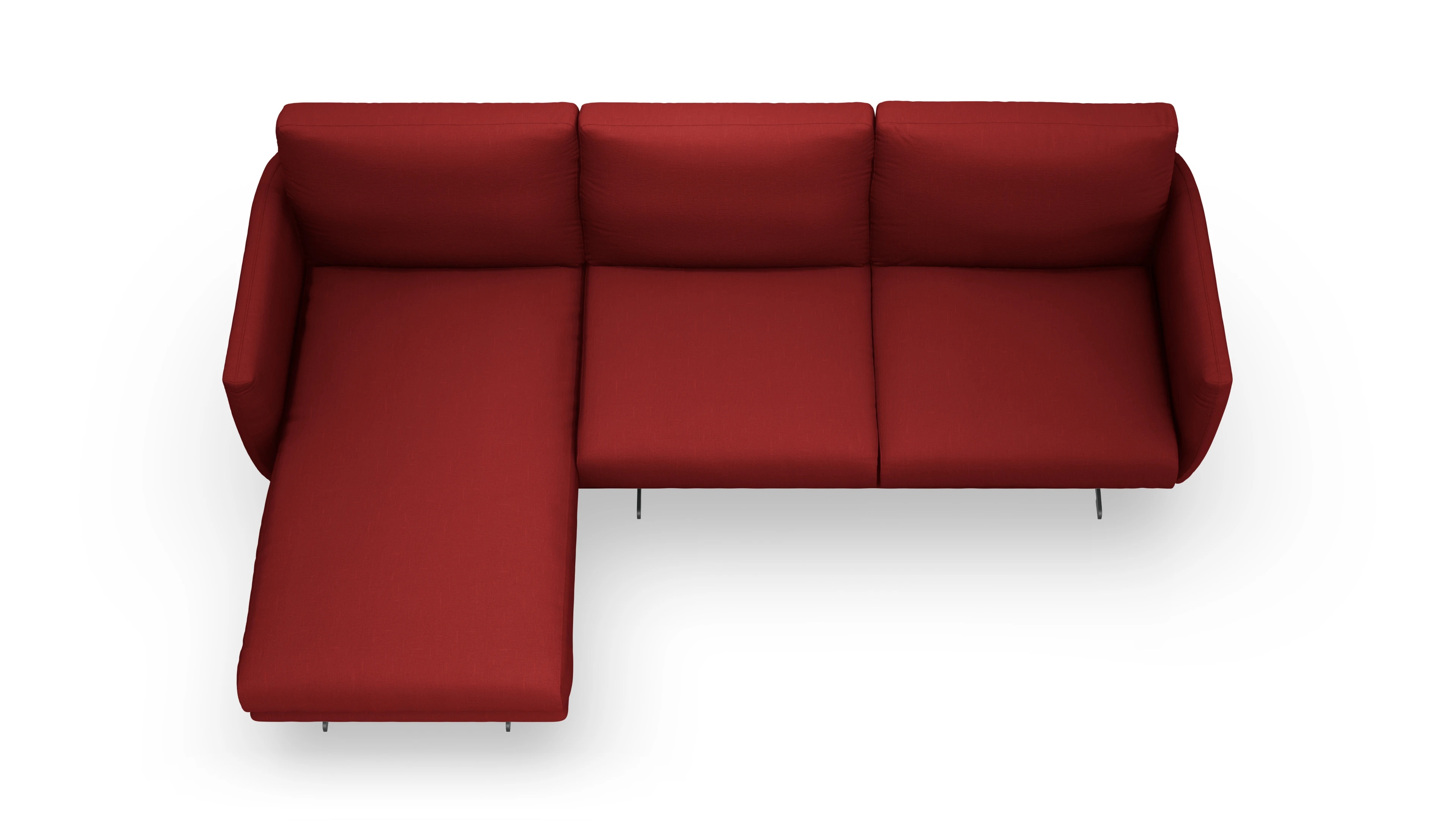 Ansicht des Produktes Boteri Sofa mit Rec links in Stoff rot