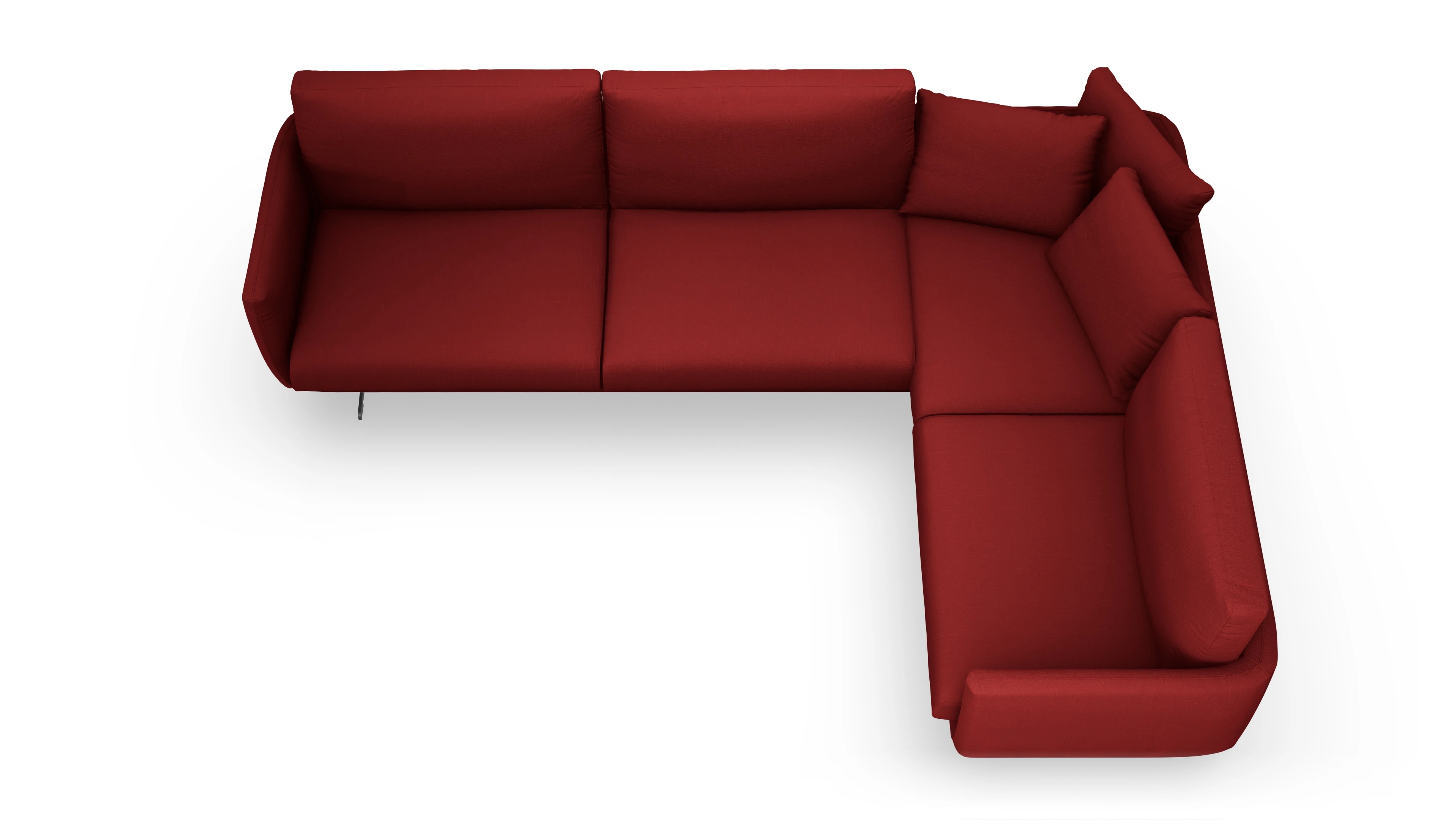 Ansicht des Produktes Boteri Ecksofa Rechts in Stoff rot