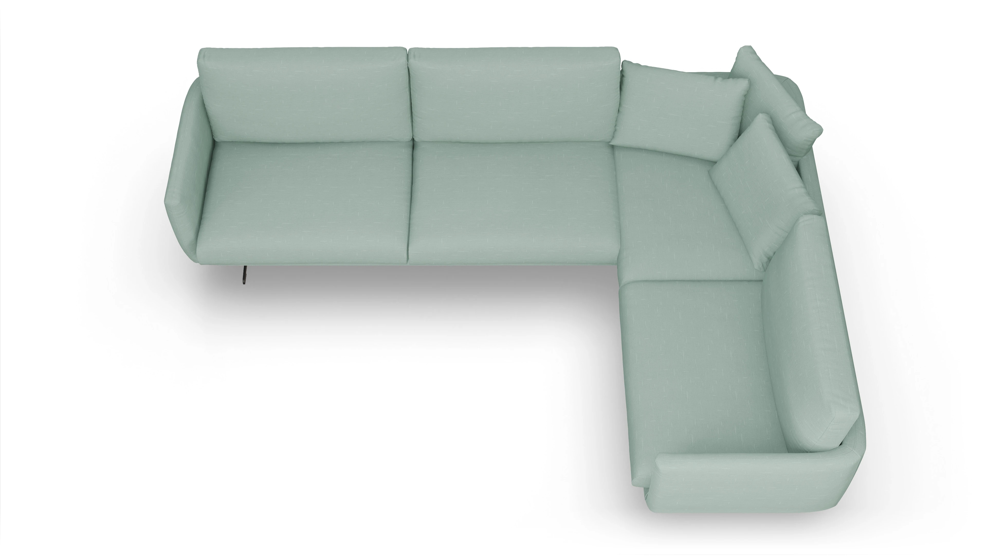 Ansicht des Produktes Boteri Ecksofa Rechts in Stoff grün