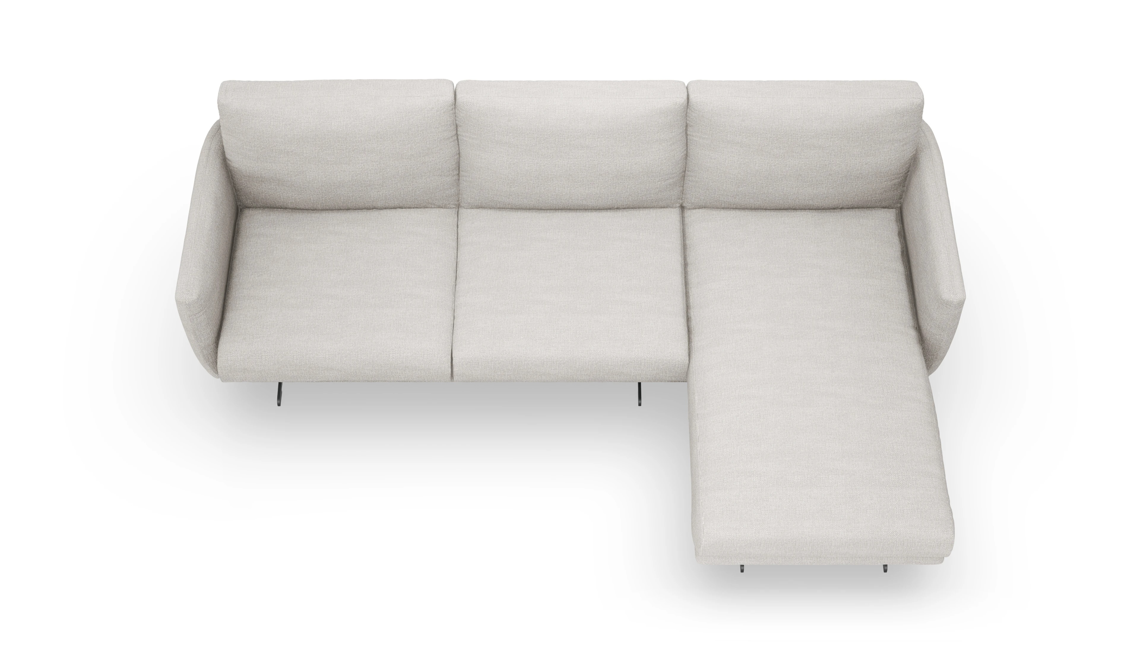 Designer-Sofa Boteri Ansicht des Produktes Boteri Sofa mit Rec rechts in Stoff weiß
