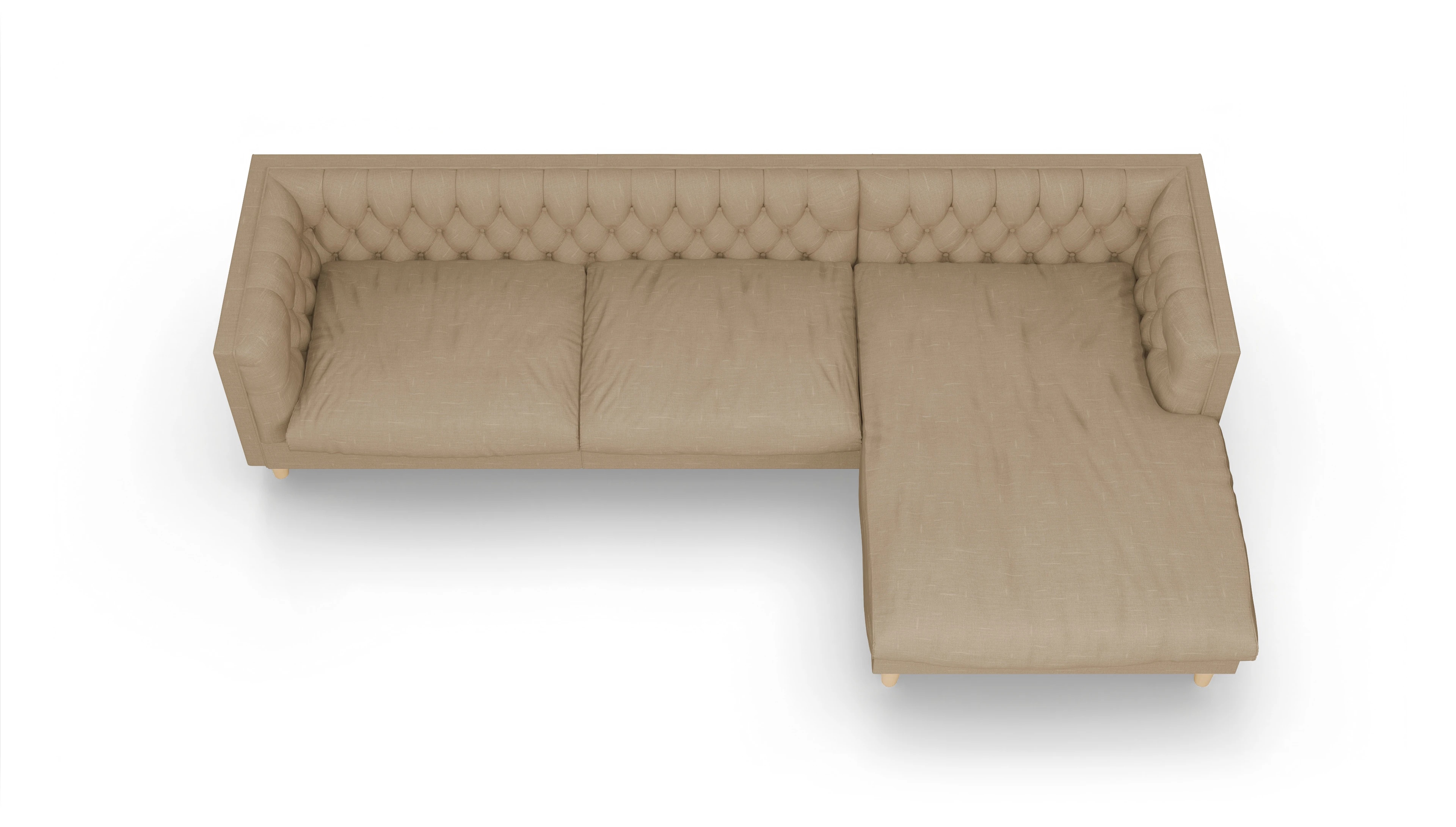 Ansicht des Produktes NewChester.01 Sofa mit Rec rechts in Stoff braun