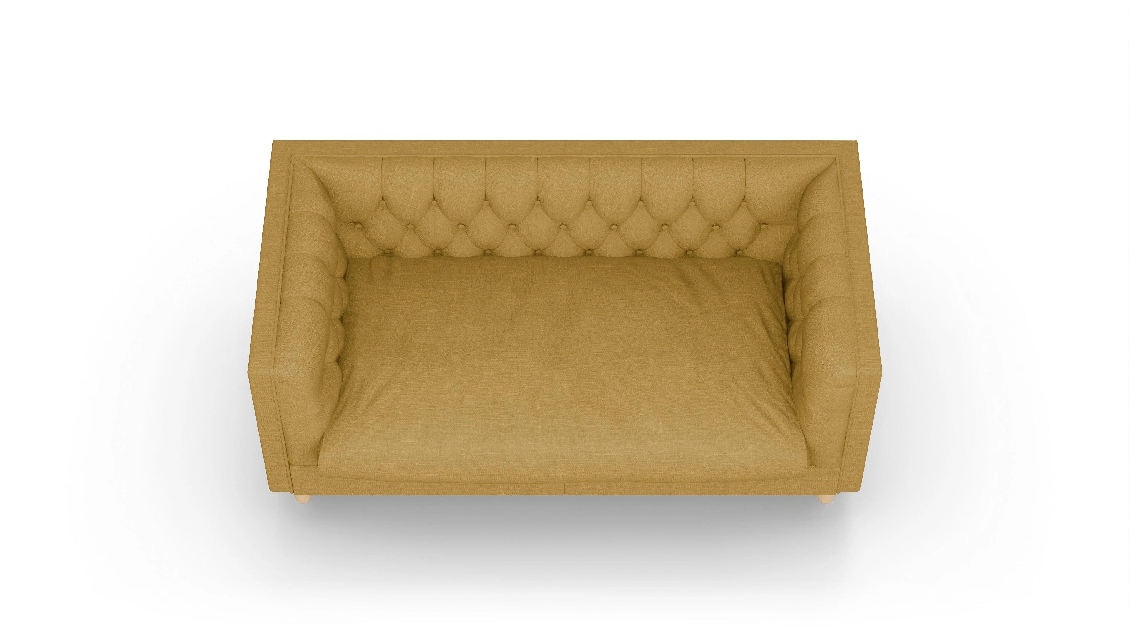 Stoff-Chesterfield NewChester.01 Ansicht des Produktes NewChester.01 2-Sitzer in Stoff gelb