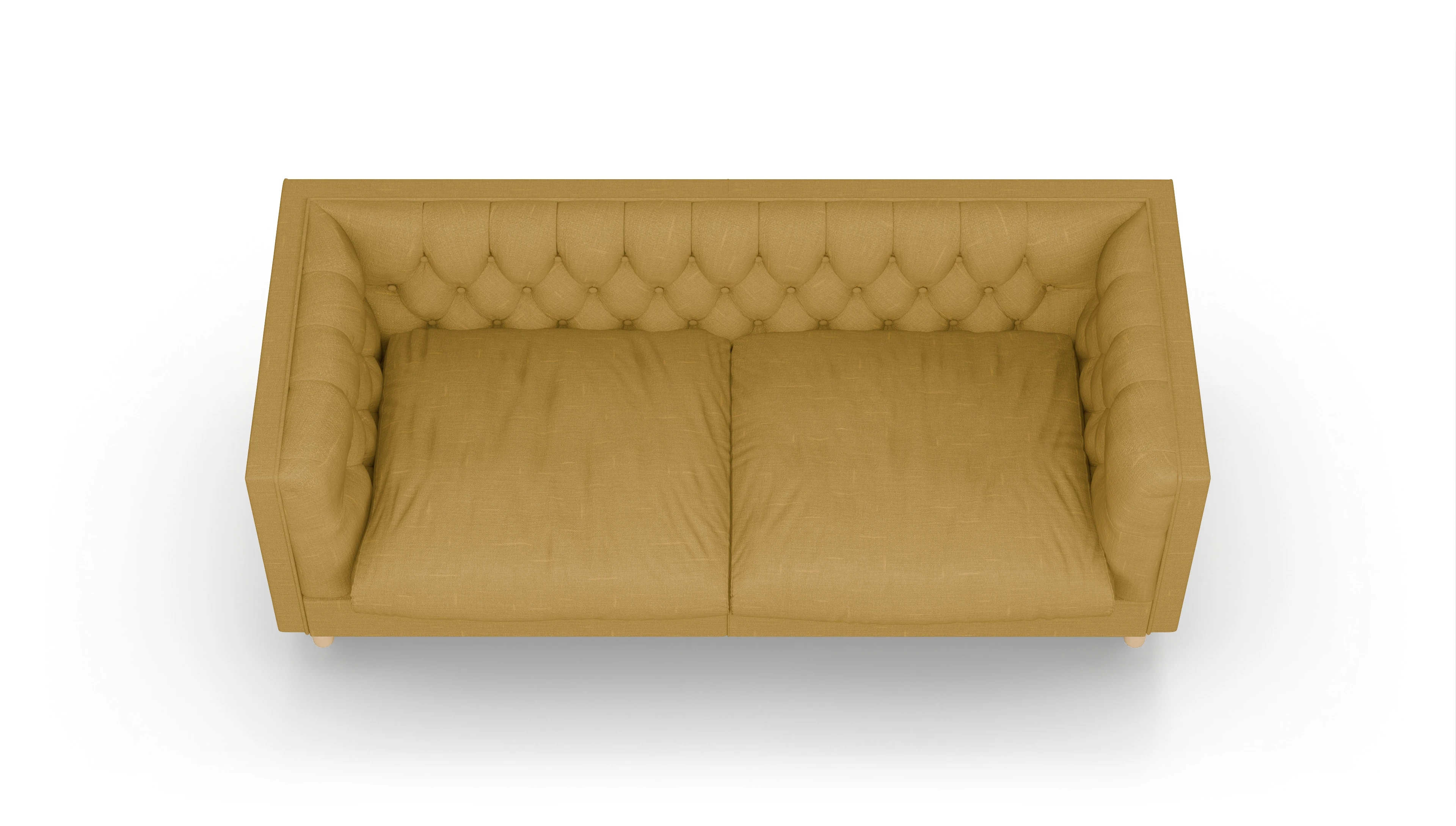 Stoff-Chesterfield NewChester.01 Ansicht des Produktes NewChester.01 2,5-Sitzer in Stoff gelb