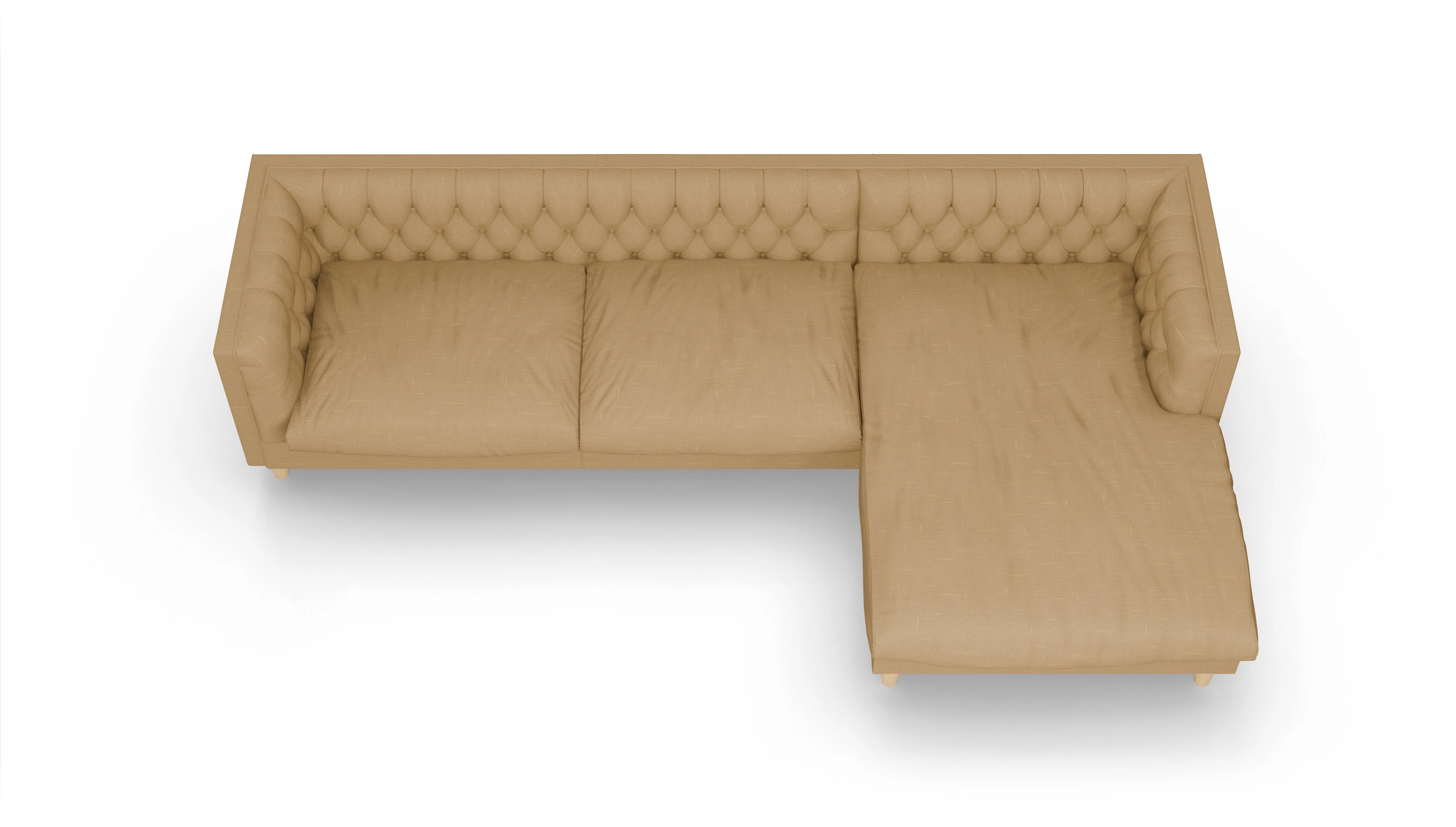 Ansicht des Produktes NewChester.01 Sofa mit Rec rechts in Stoff gelb