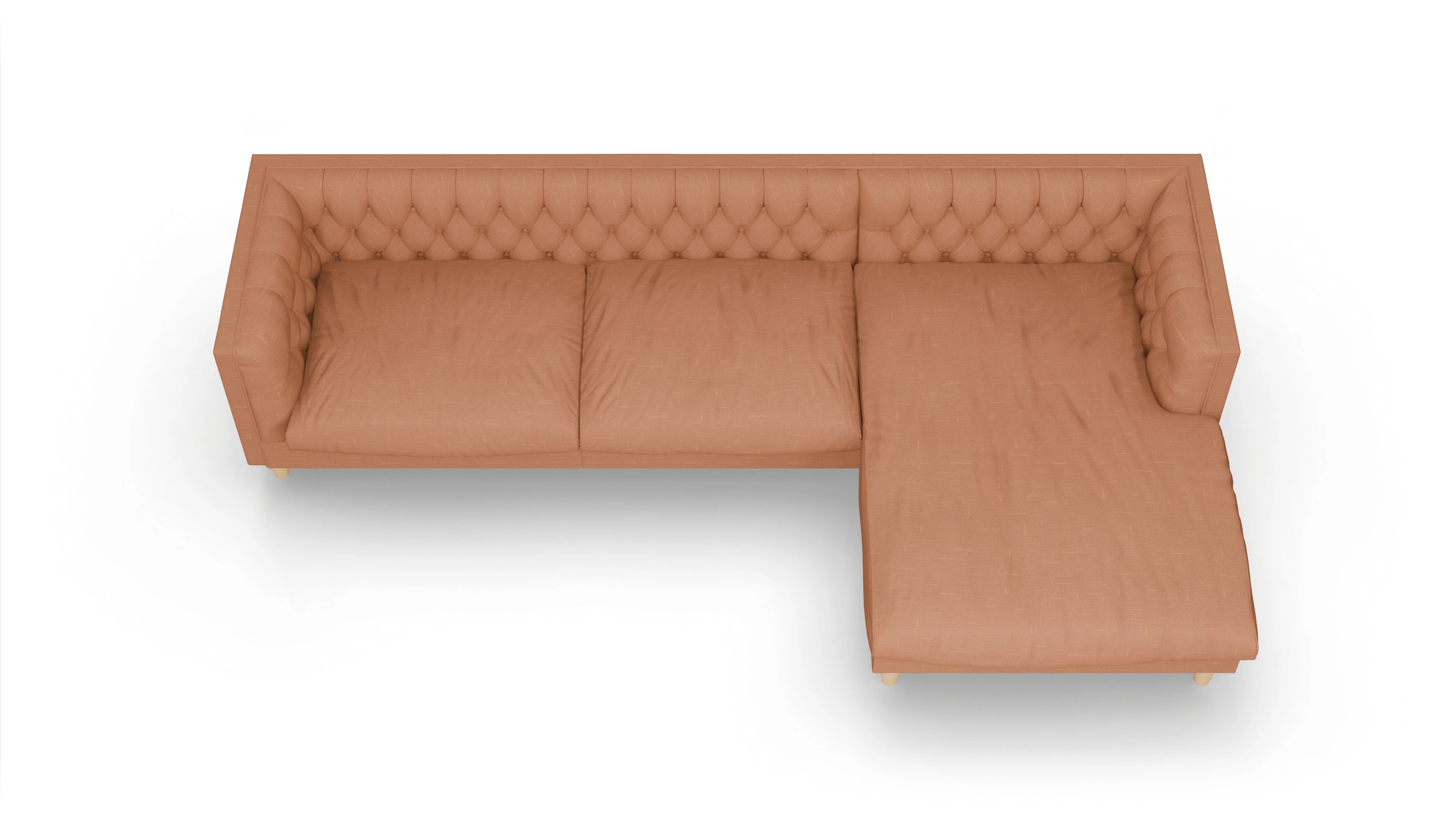 Ansicht des Produktes NewChester.01 Sofa mit Rec rechts in Stoff orange