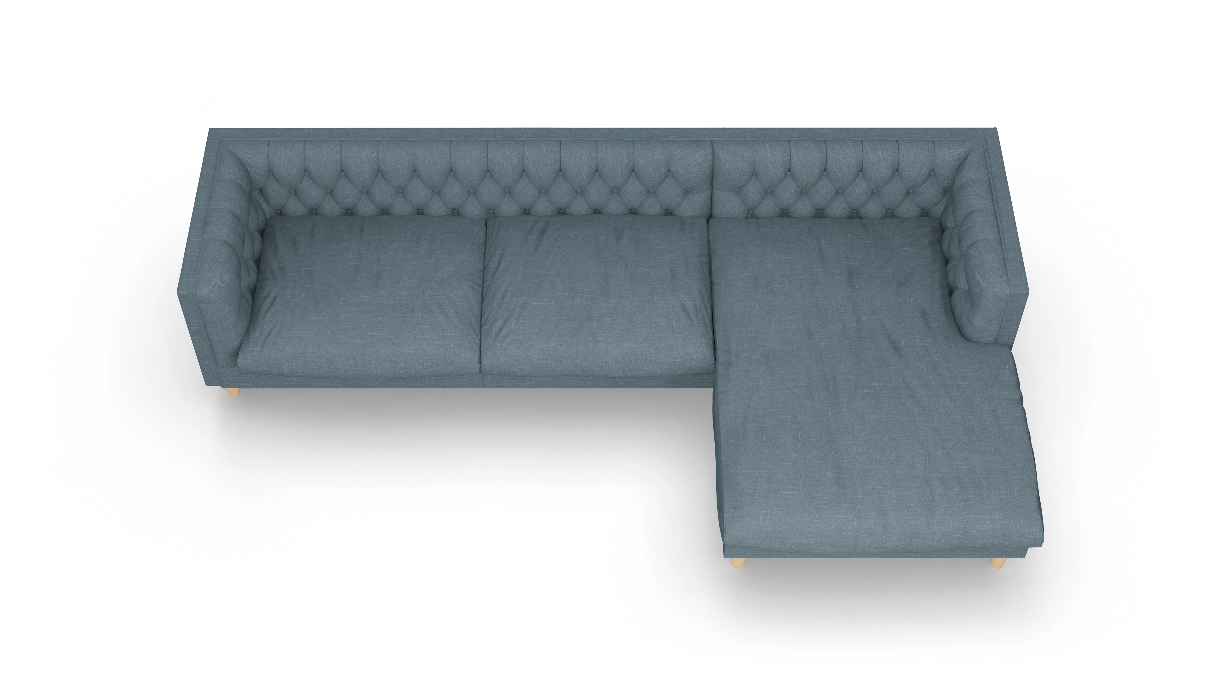 Ansicht des Produktes NewChester.01 Sofa mit Rec rechts in Stoff blau