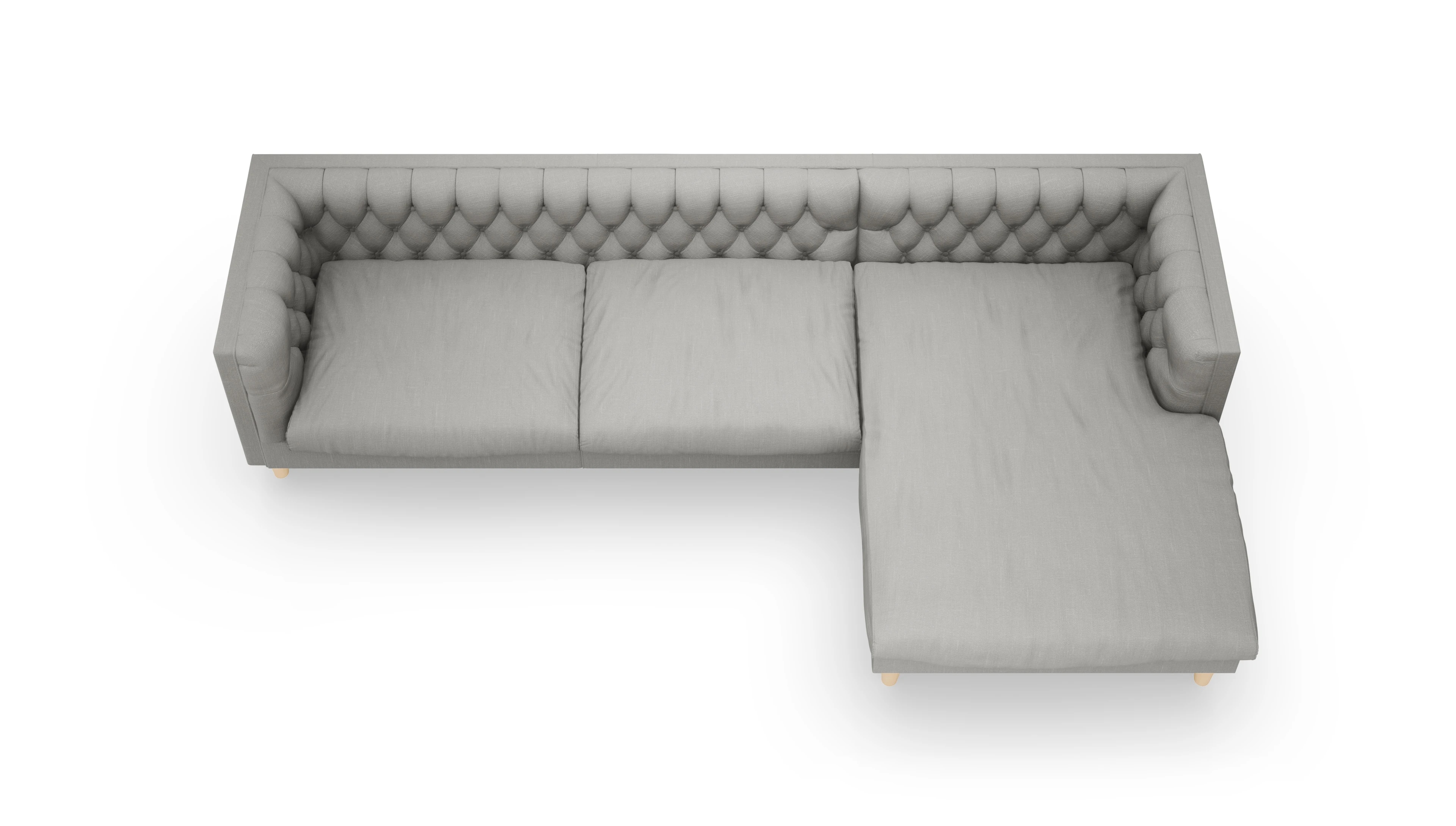 Ansicht des Produktes NewChester.01 Sofa mit Rec rechts in Stoff grau