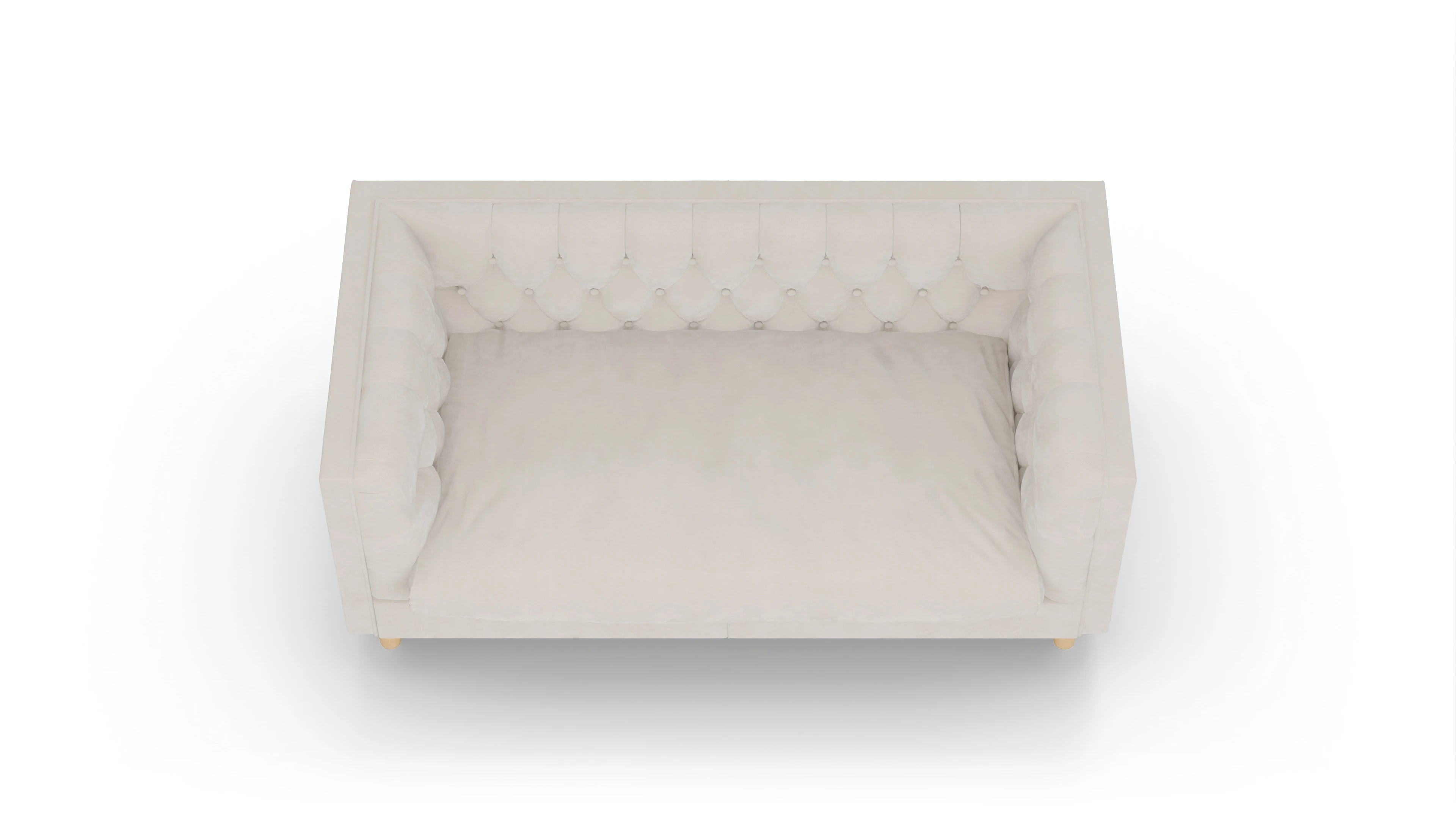 Stoff-Chesterfield NewChester.01 Ansicht des Produktes NewChester.01 2-Sitzer in Samt weiß