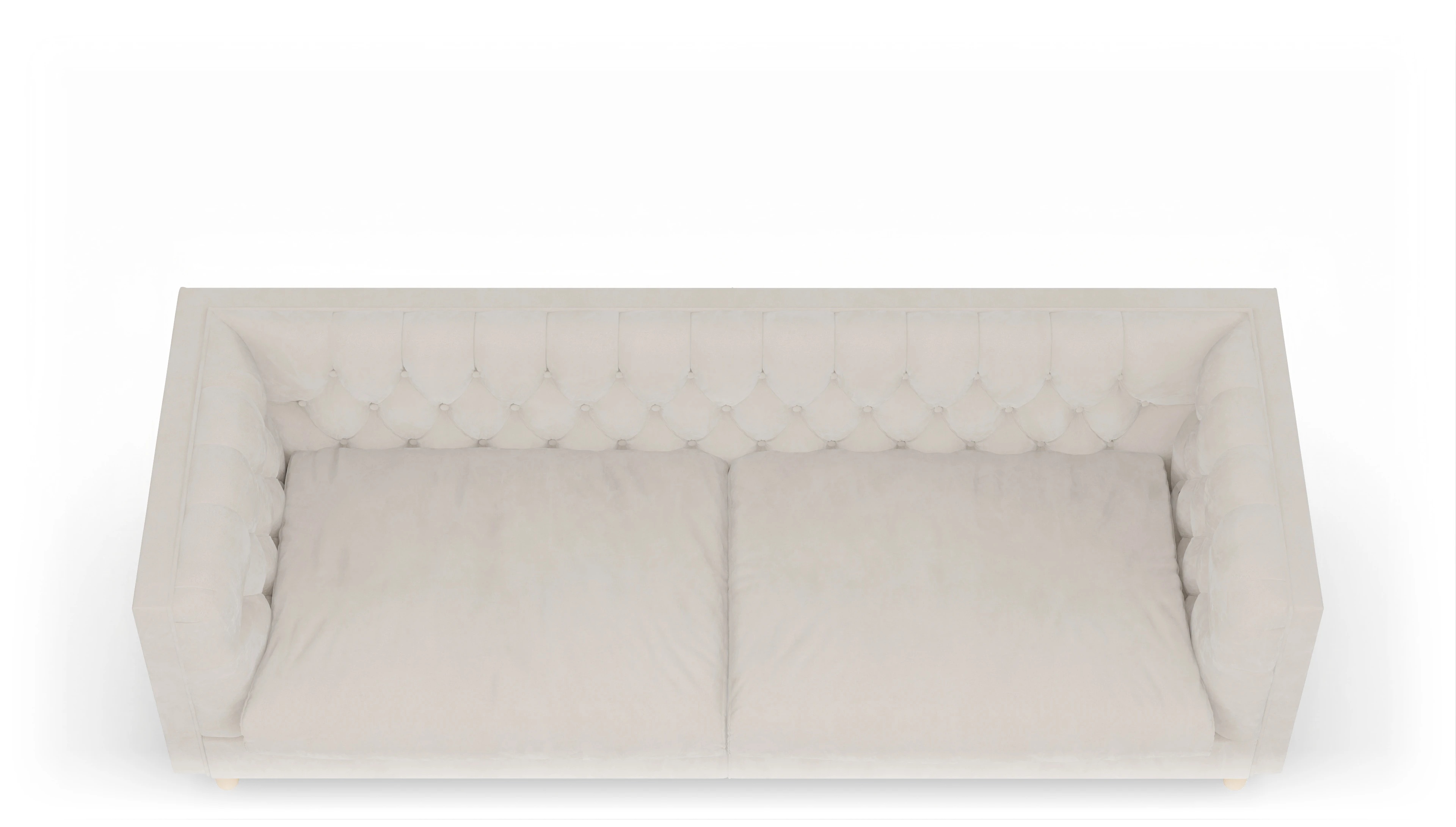 Stoff-Chesterfield NewChester.01 Ansicht des Produktes NewChester.01 3-Sitzer in Samt weiß