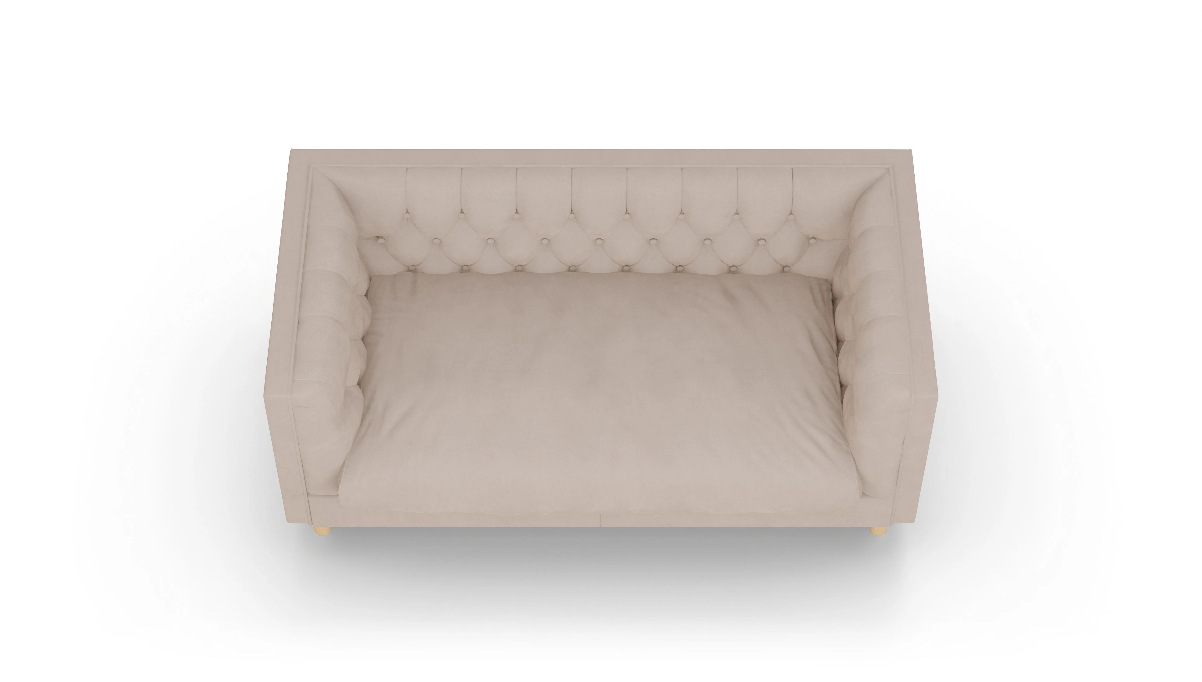 Stoff-Chesterfield NewChester.01 Ansicht des Produktes NewChester.01 2-Sitzer in Samt beige