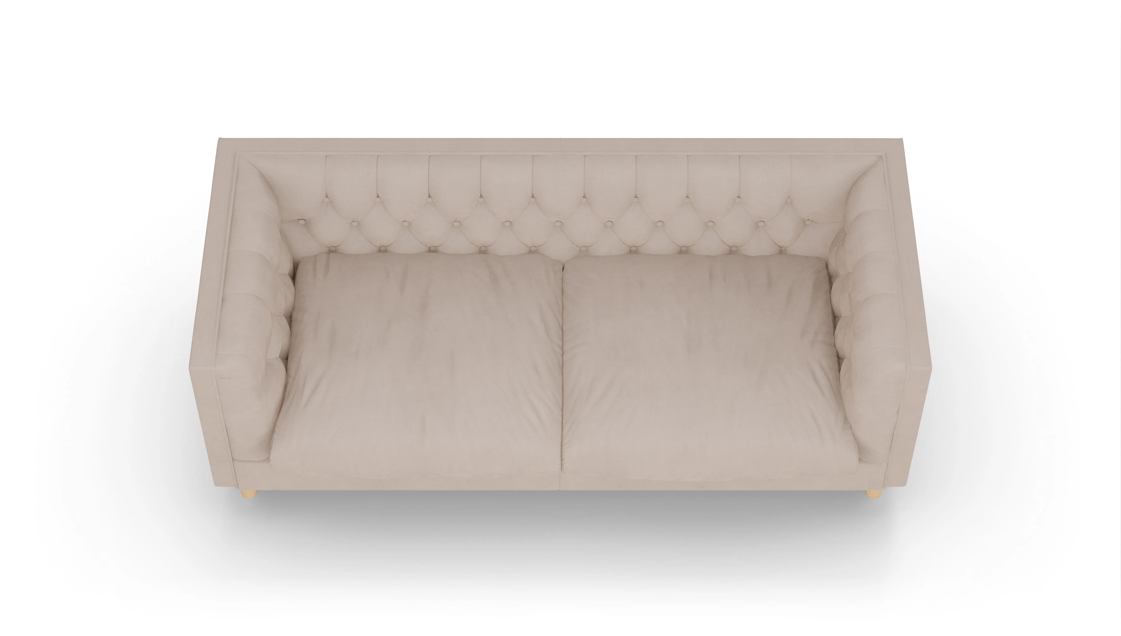 Stoff-Chesterfield NewChester.01 Ansicht des Produktes NewChester.01 2,5-Sitzer in Samt beige
